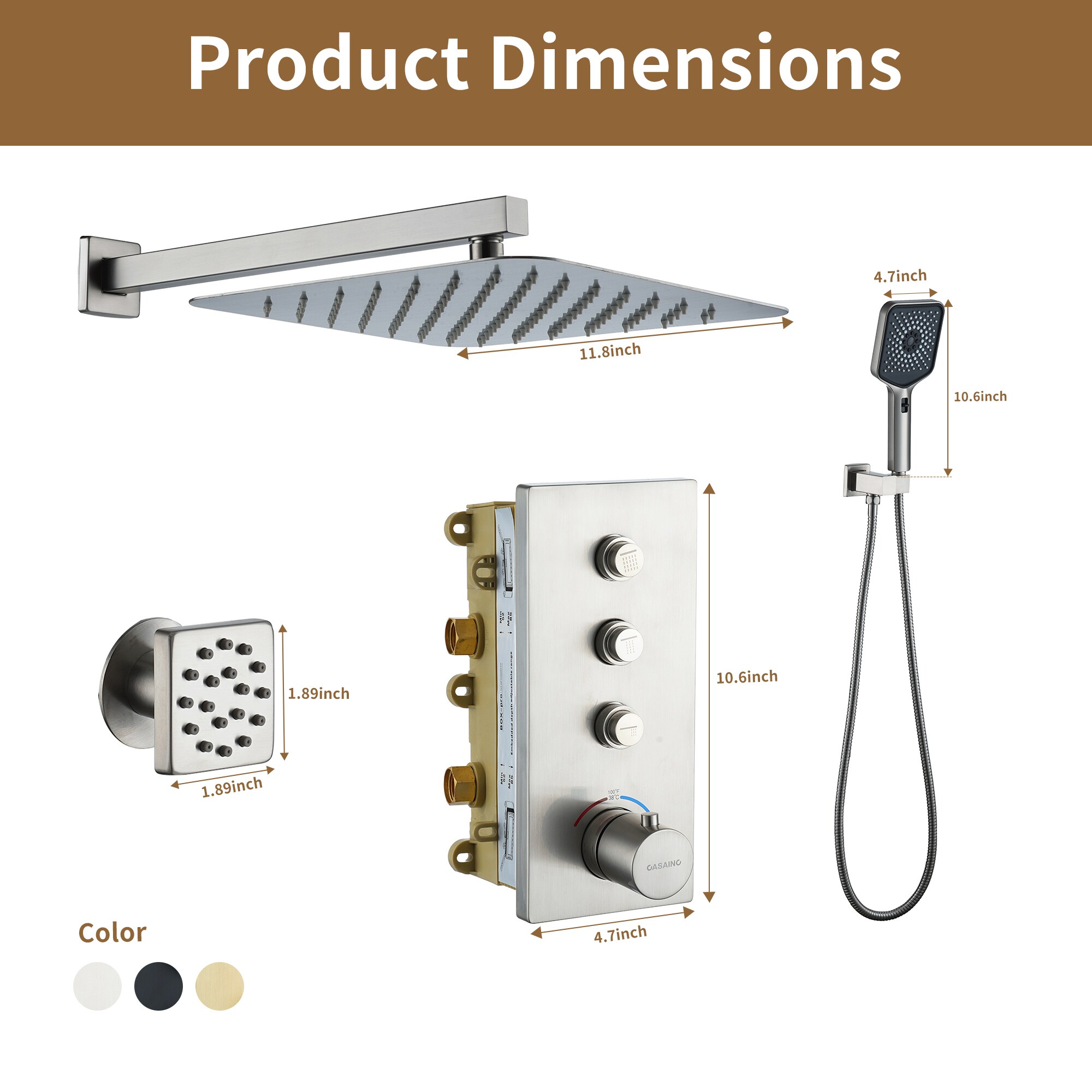 Tatayosi T352711 Showerhead-Bar-Panels - View #3