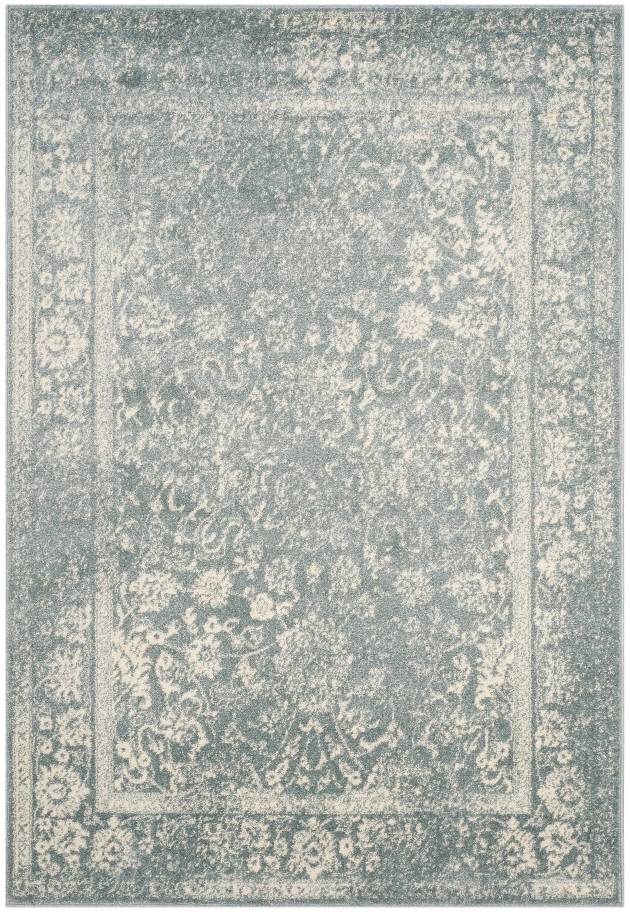 Safavieh ADR109T-5 Adirondack Kashan 5 x 8 (ft) Loomed Polypropylene Slate/Ivory Rectangular Indoor Distressed/Overdyed Vintage Area rug