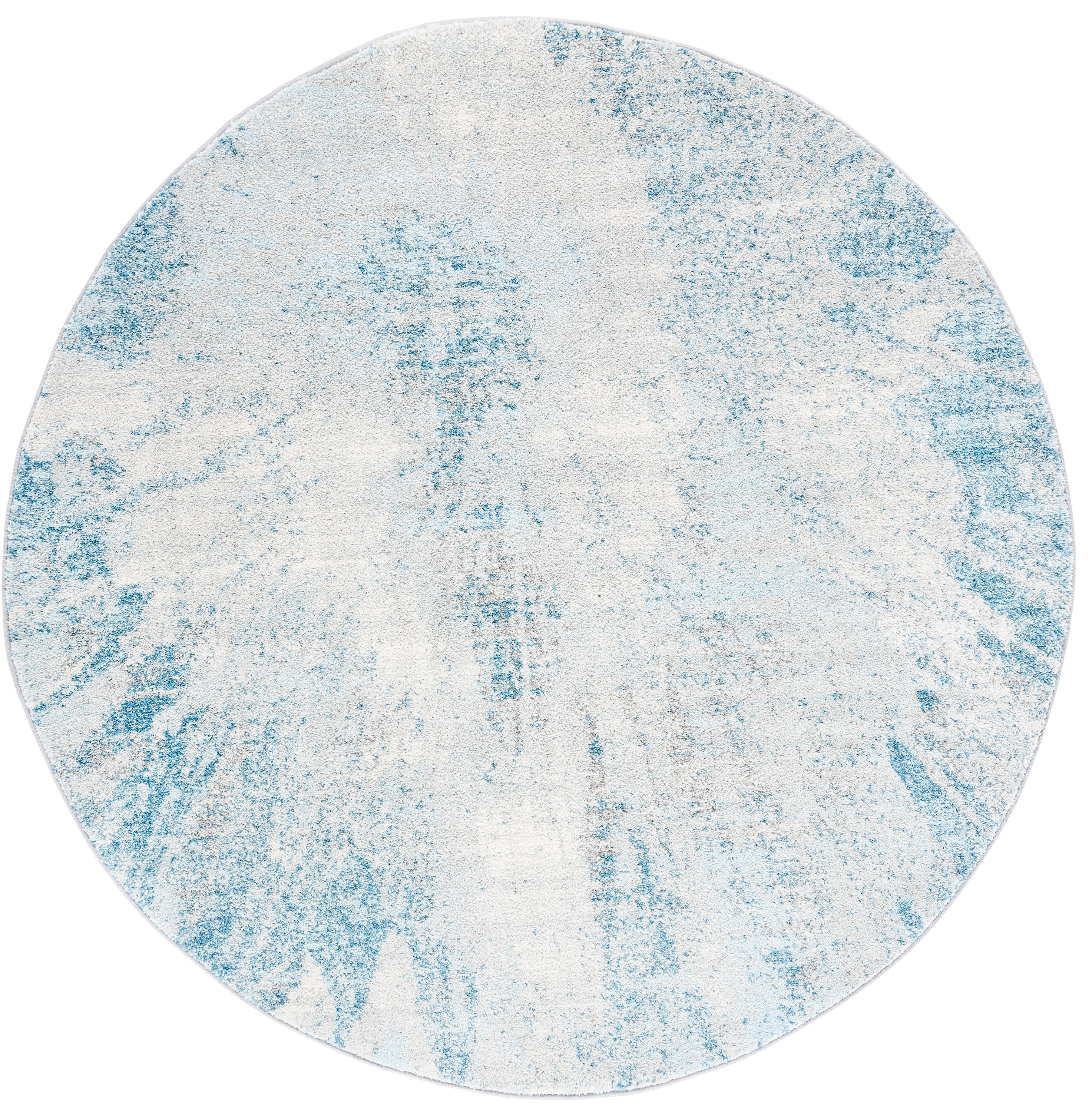 Safavieh TUL228F-7R Tulum Avdotja 7 x 7 (ft) Loomed Polypropylene Gray/Blue Round Indoor Distressed/Overdyed Bohemian/Eclectic Area rug