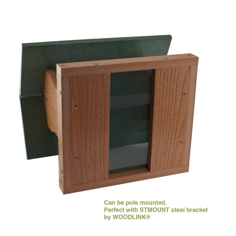 Green and Brown Recycled Plastic Hanging Hopper Bird Feeder