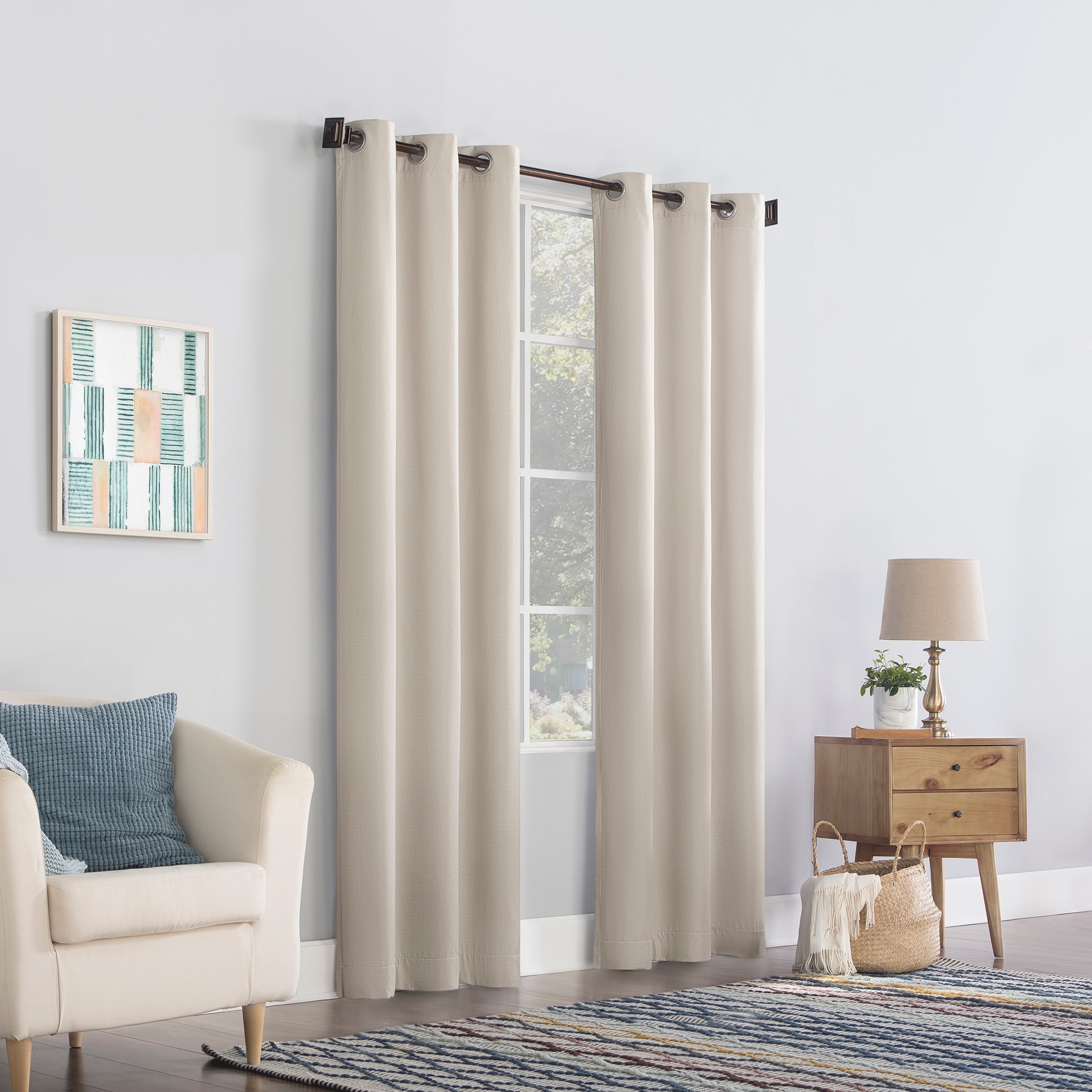 No. 918 63-in Stone Room Darkening Grommet Single Curtain Panel at ...