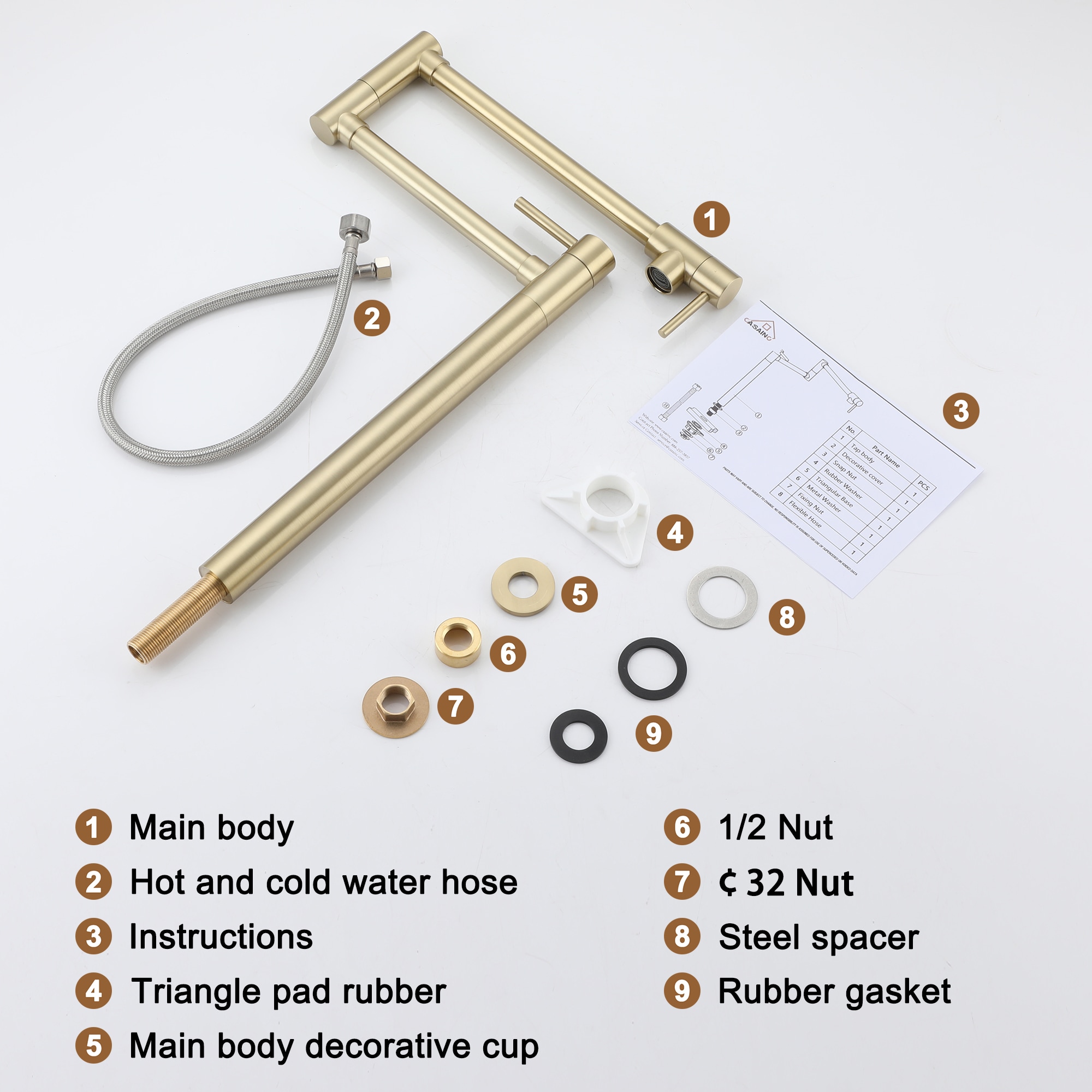 CASAINC KCLT0027-BG Kitchen-Faucets - View #10