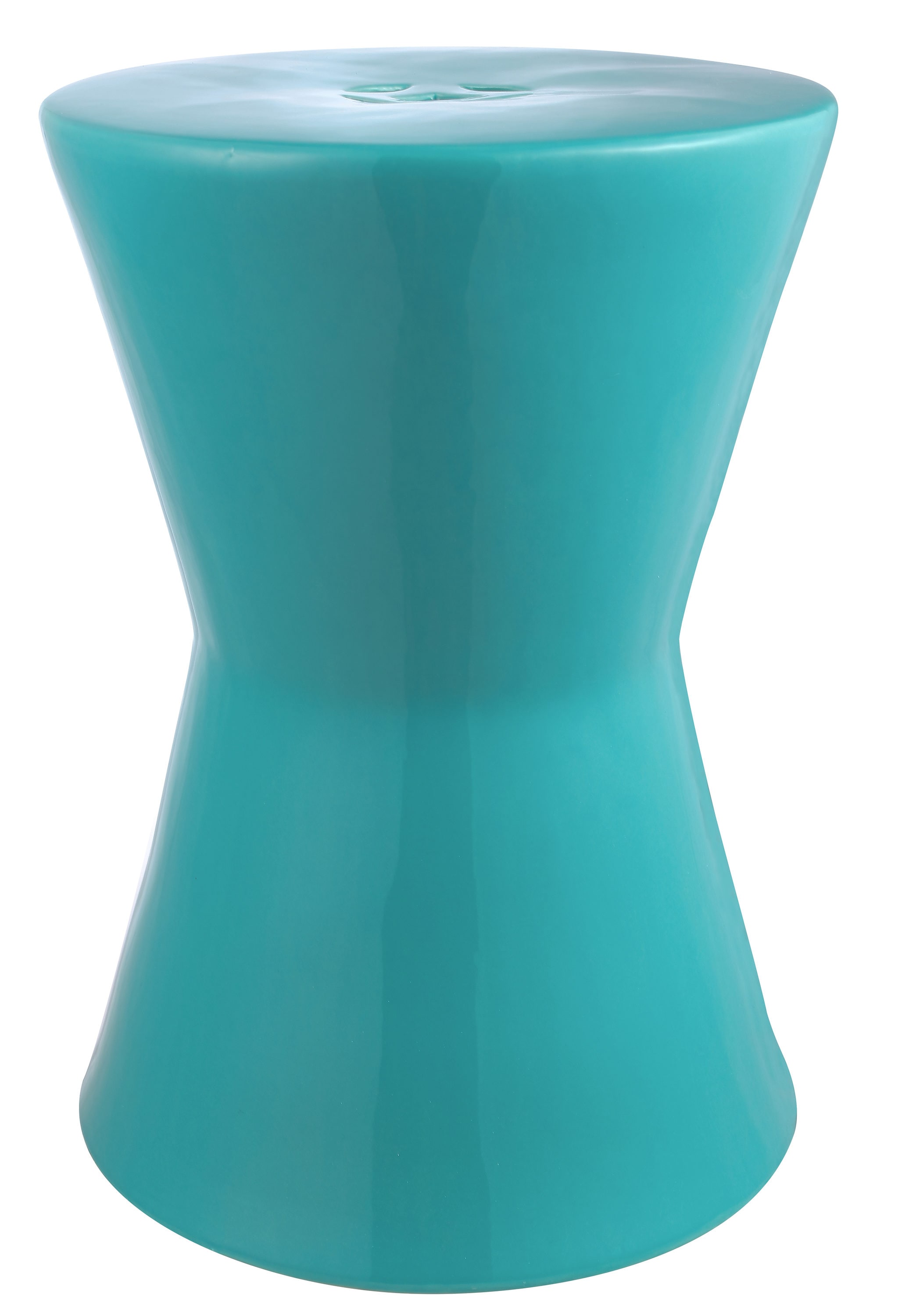 Liana Light Blue Ceramic Hourglass Garden Stool
