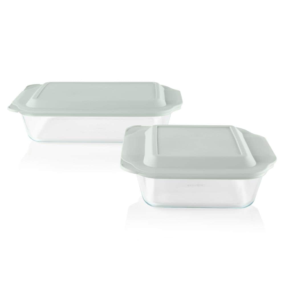 PYREX Clear 4-Piece Glass Bakeware Set in the Bakeware department at