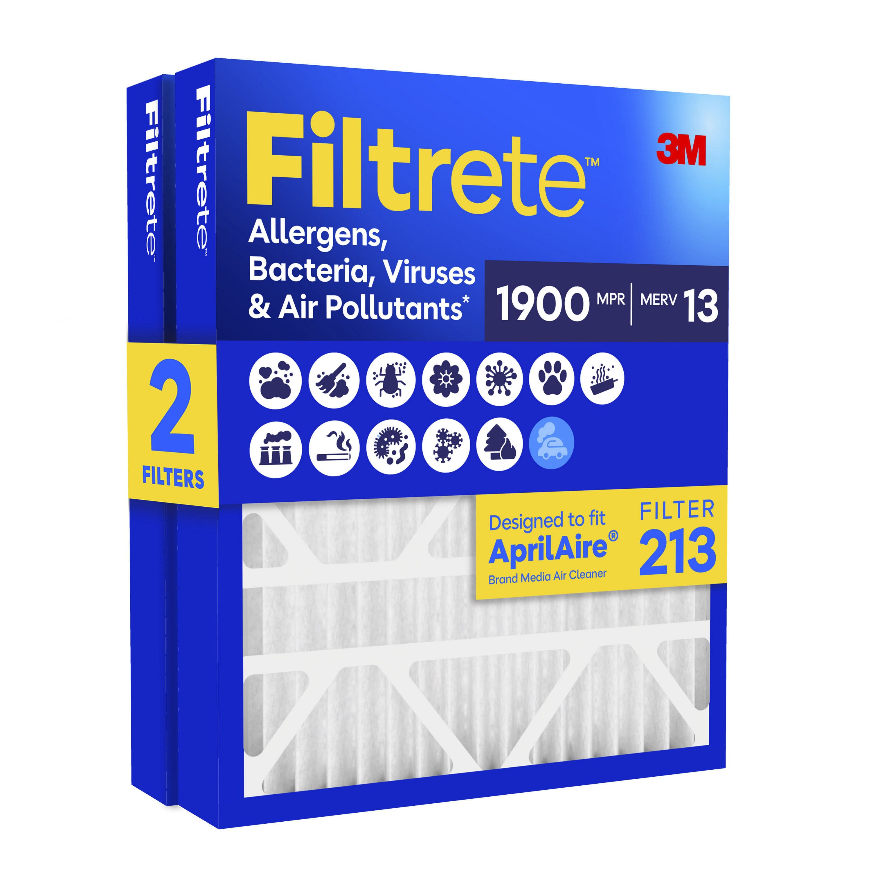 Filtrete 20 x 25 x 4 MERV 13 1900 MPR Electrostatic pleated Air Filter 2 -Pack #UA03-2-AA
