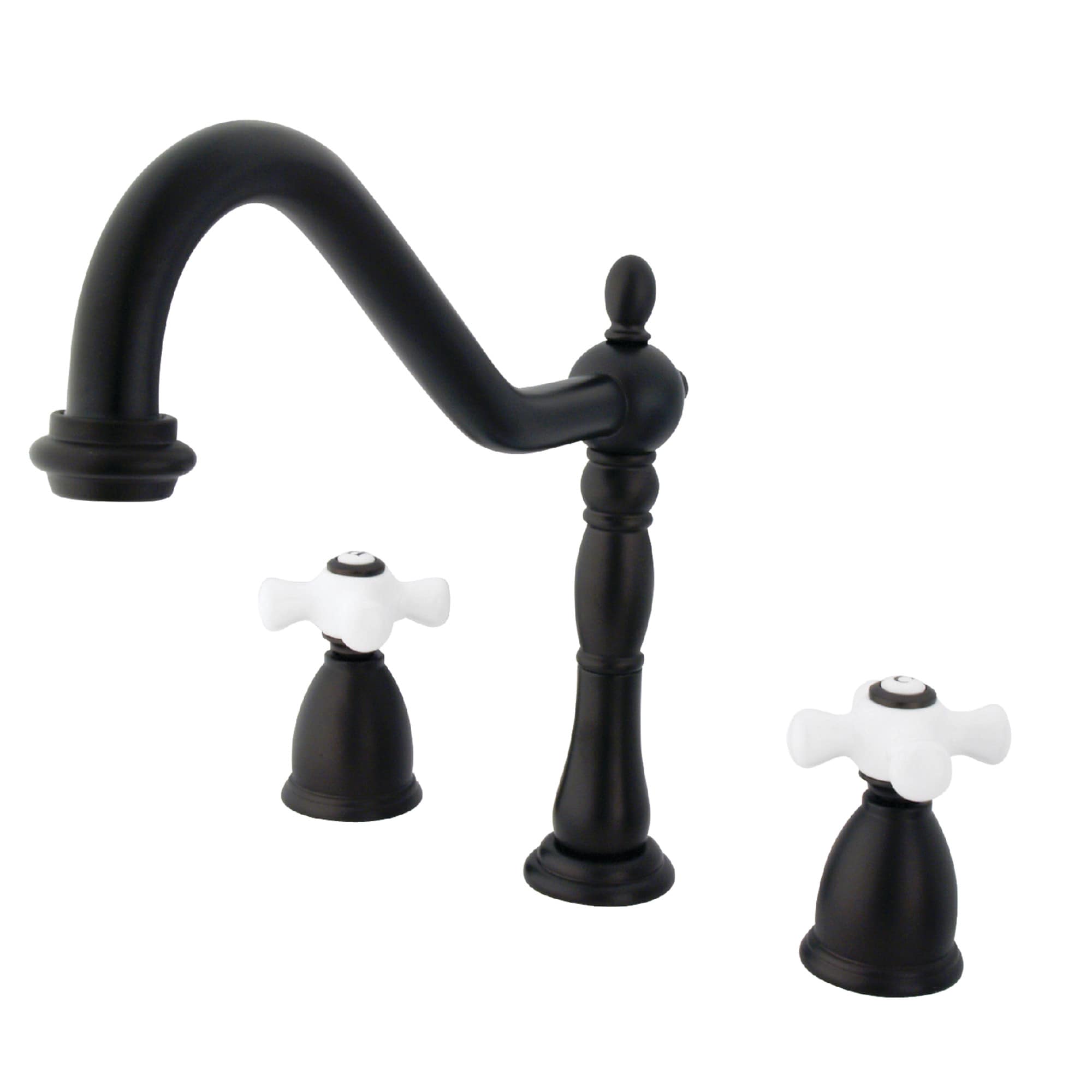 Elements of Design EB1795PXLS New Orleans Oil-rubbed bronze Single Handle Deck-mount Bridge Kitchen Faucet