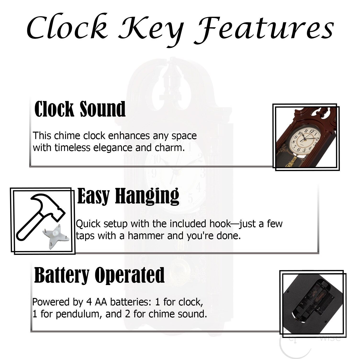 Clockswise QI004822-20.BN Indoor-Outdoor-Clocks - View #4