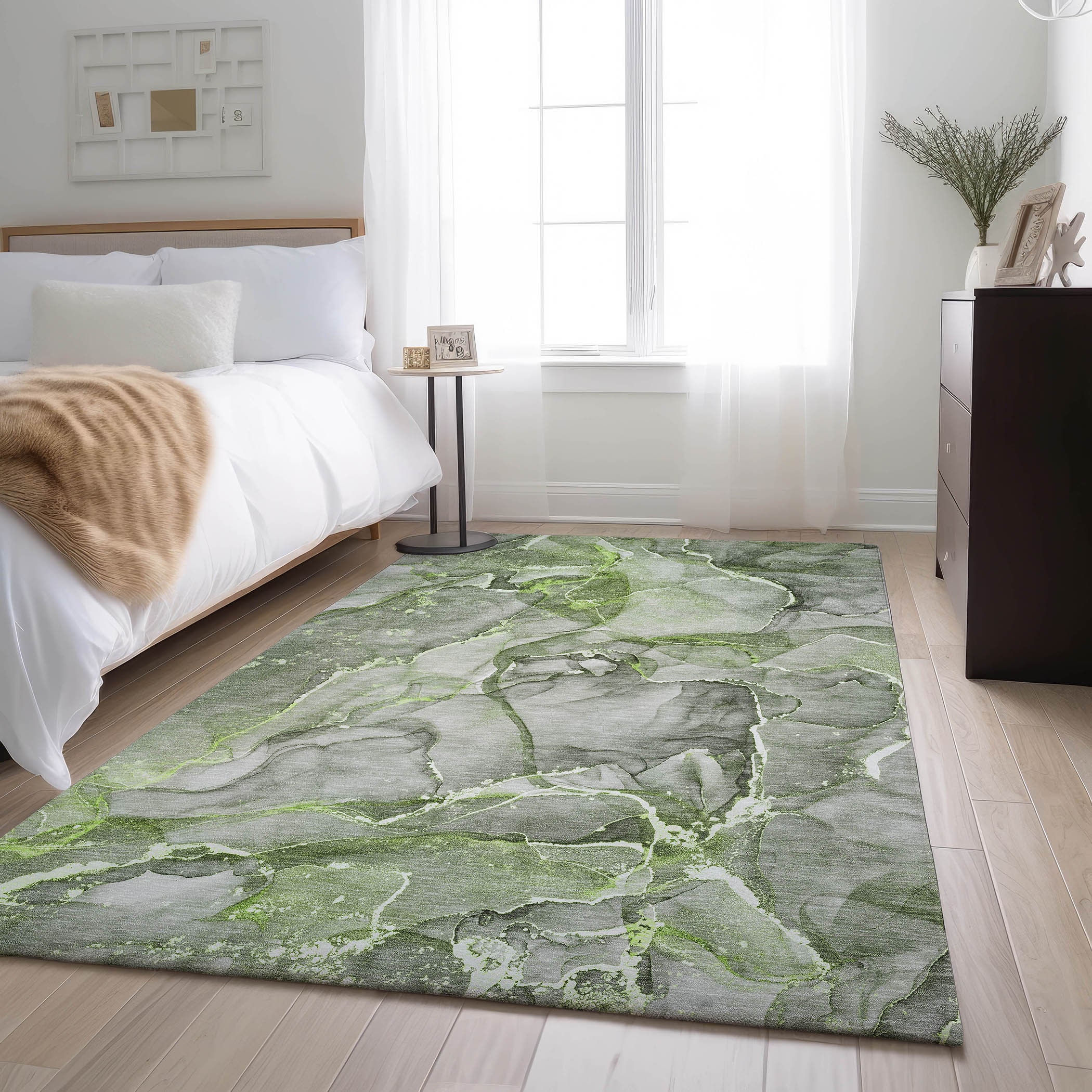 Addison Rugs AMF514TE2X8 Mayfield AMF514TE 2 x 7 (ft) Loomed Polyester Teal Rectangular Indoor Abstract Machine washable Area rug