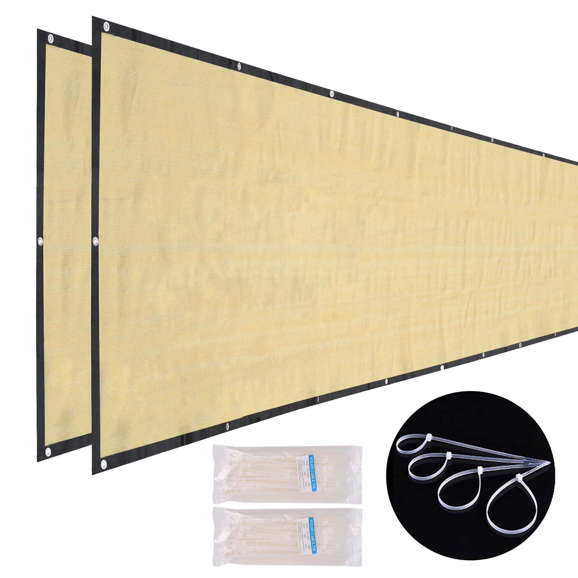 Yescom 37FEN003-50X4-1X2-LO 50x4 Ft Privacy Fence Screen 180gsm HDPE Mesh Windscreen Shade Cover 2 Packs