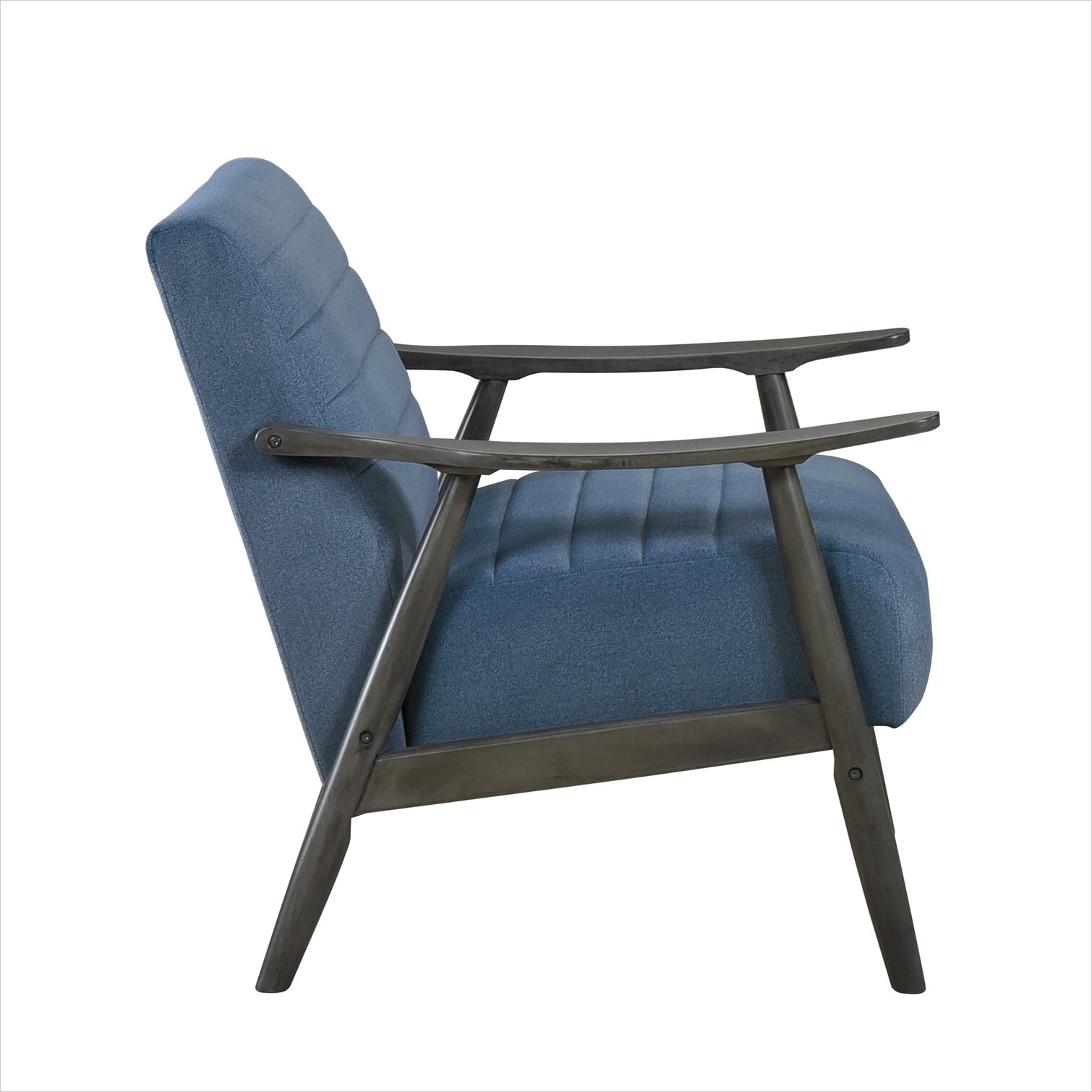SunJet Living Room Accent Chair with Classic Blue Velvet Upholstery and ...