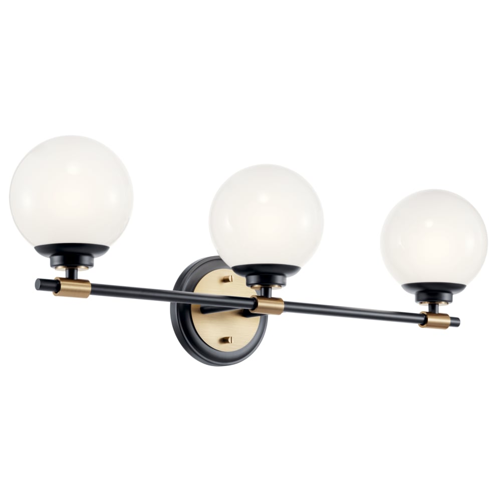 Kichler 55172BKCPZ Benno 24.5-in 3 -Light Black Industrial Vanity light