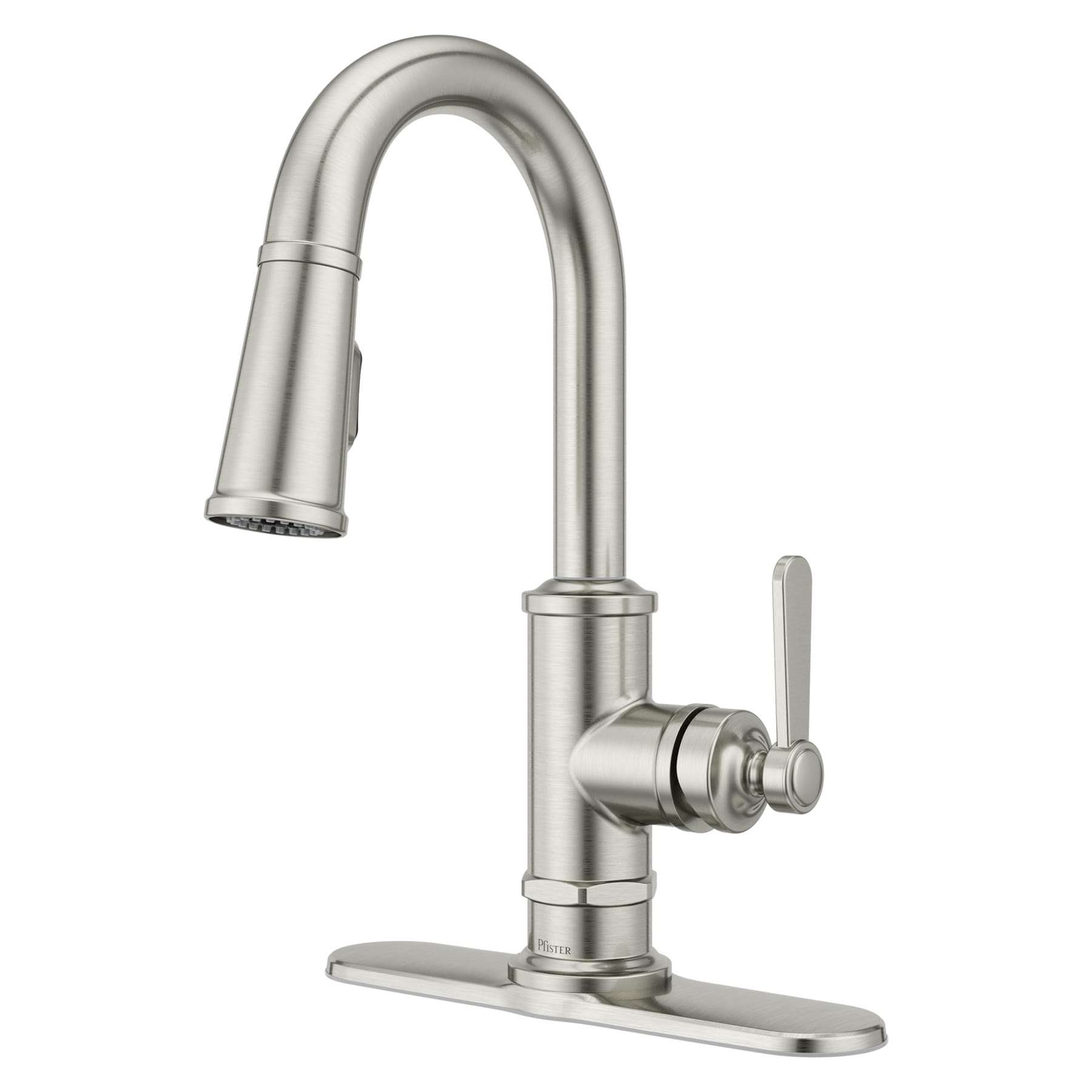 Pfister Port Haven Stainless Steel Single Handle Pull Down Kitchen Faucet With Sprayer Gt572tds 1757