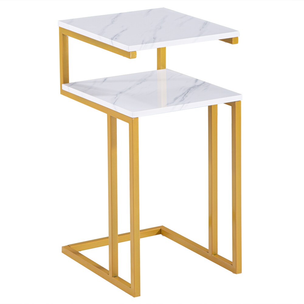 Winado 195986016708 14-in W x 28-in H White Wood Modern End Table with Storage Assembly Required