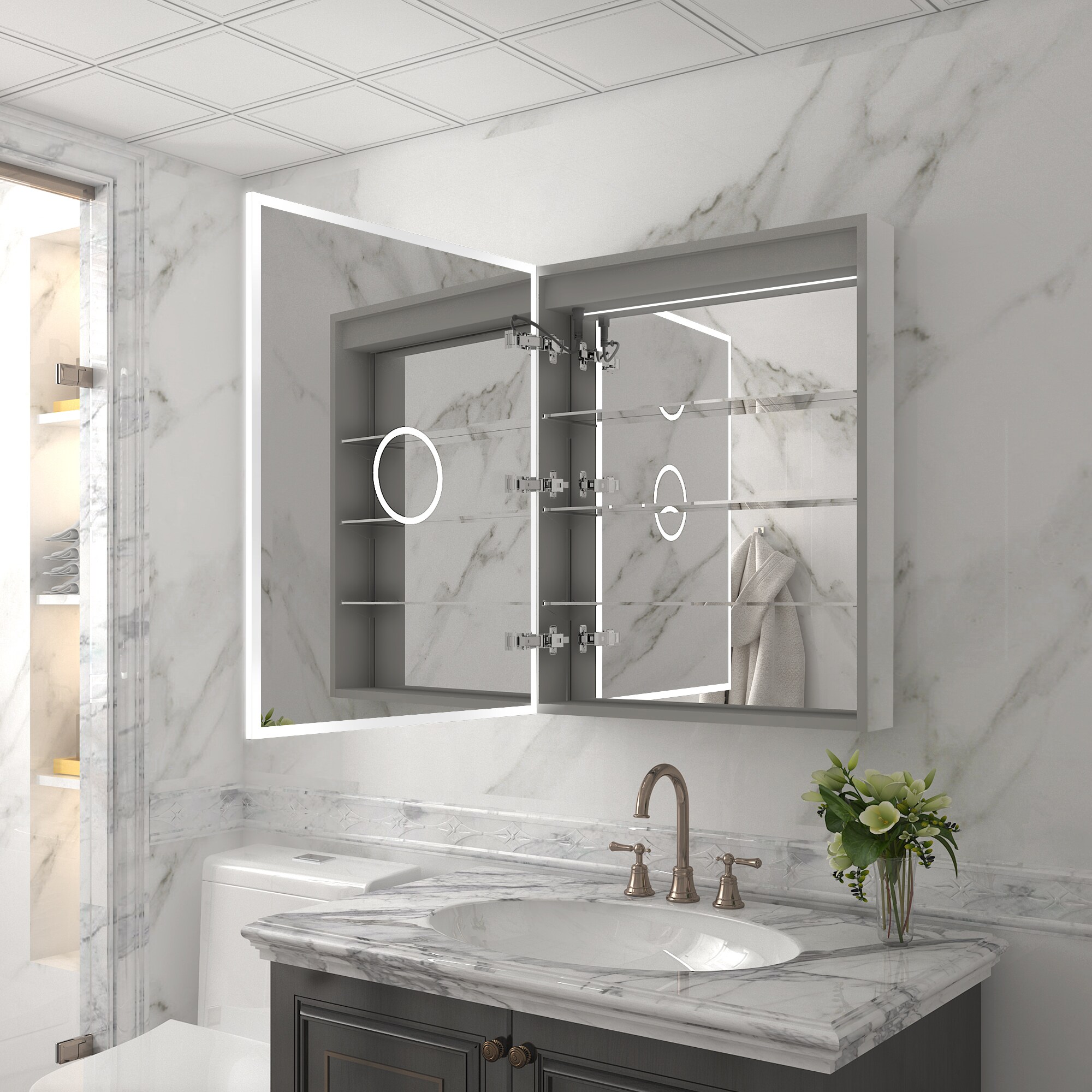Lowes medicine cabinet with lights discount