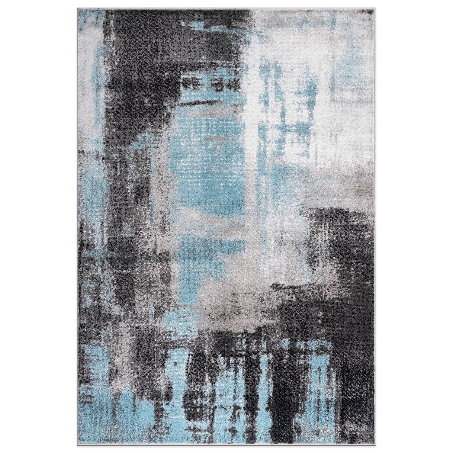 World Rug Gallery 939BLUE5X7 5 x 7 (ft) Loomed Polypropylene Blue Rectangular Indoor Abstract Global Area rug
