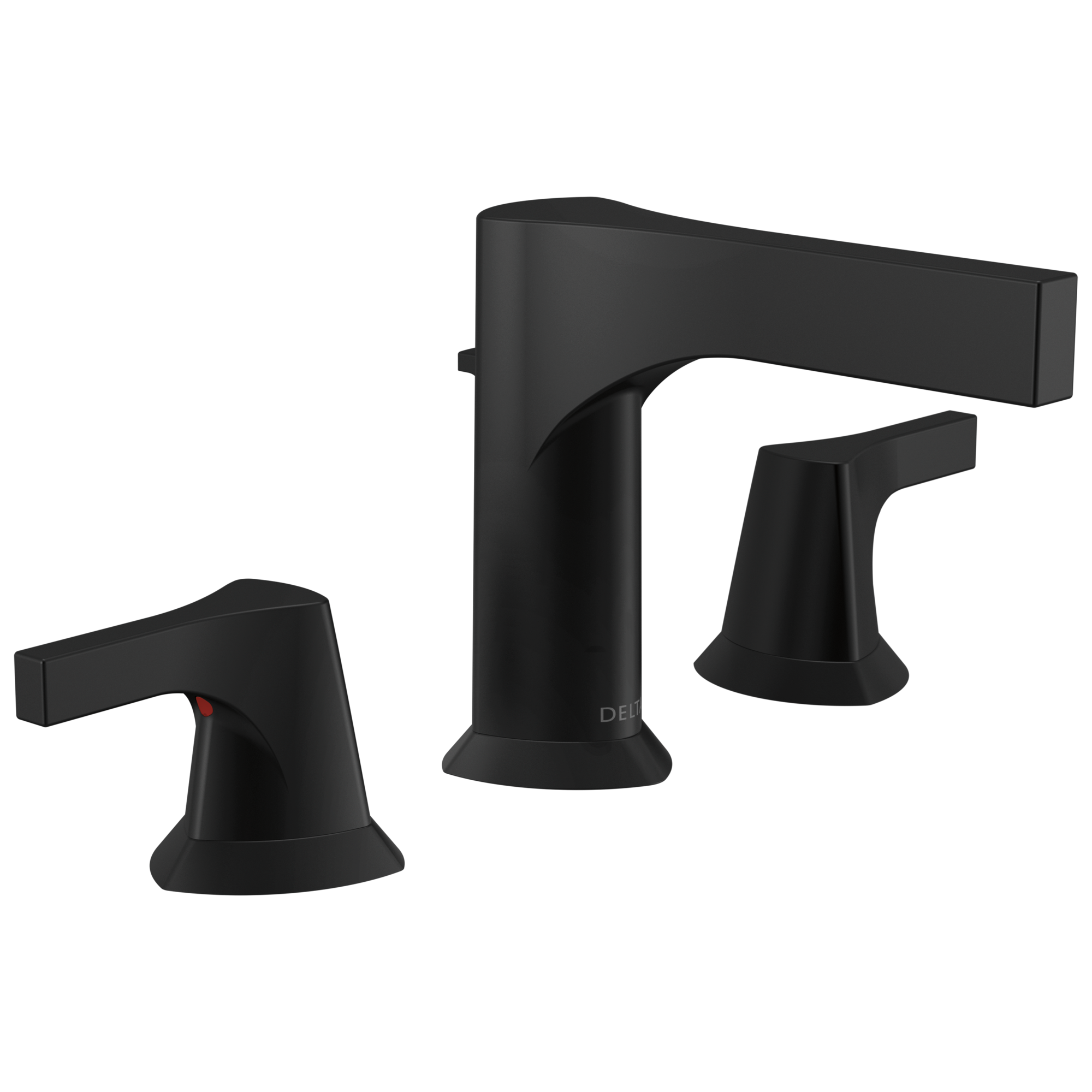 Delta 3574-BLMPU-DST Zura Matte Black Widespread 2-handle WaterSense Mid-arc Residential Handle Bathroom Sink Faucet with Drain
