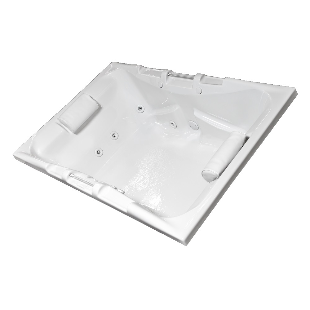 Laurel Mountain Warren ll 36-in x 72-in White Acrylic Oval Drop-In Air Bath  (Front Center Drain) in the Bathtubs department at