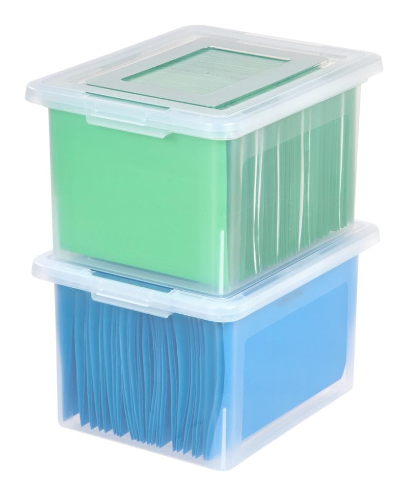 IRIS 14.26-in W x 10.82-in H x 18.08-in D Clear Plastic Stackable Bin ...