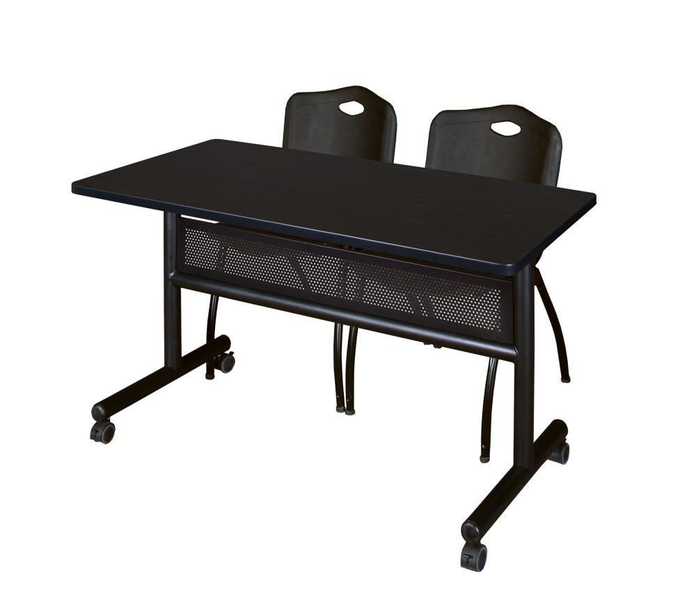 Regency MKFTM4824MW47BK Training Brown 4-Person Training Table (48-in W x 29-in H)