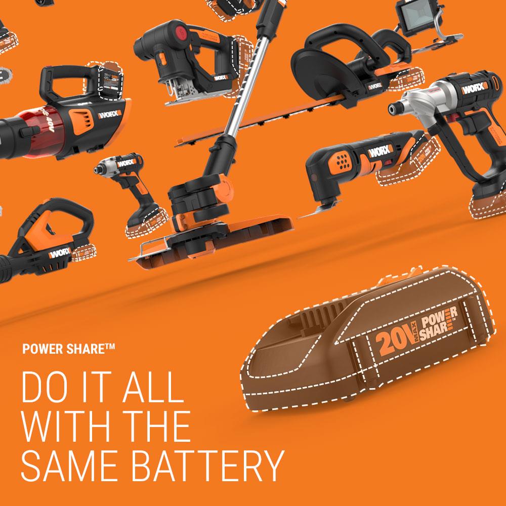 Worx® MakerX™ Power Share Cordless Rotary Tool Kit