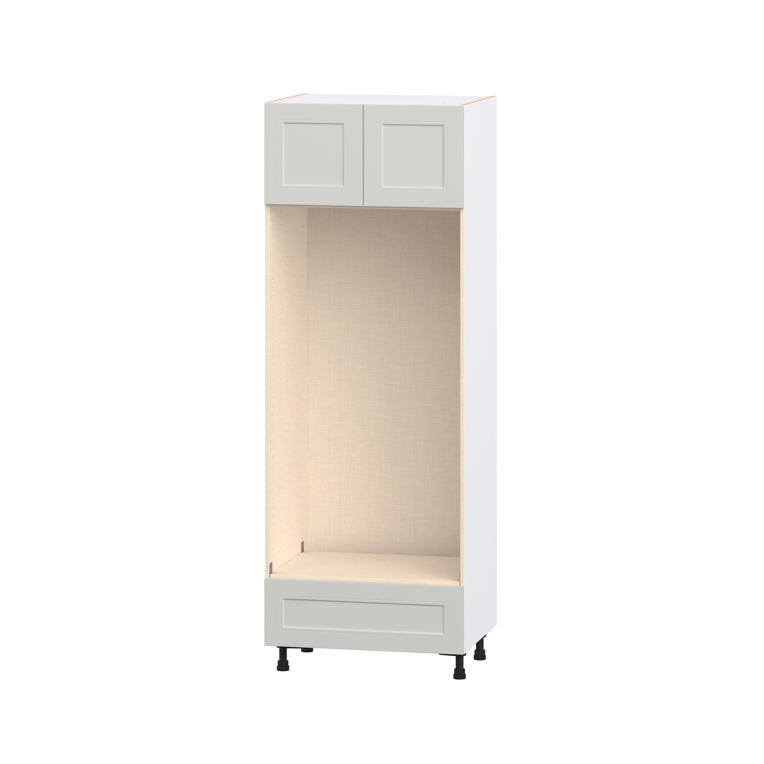 Hugo&Borg DSTDOA3084.5-BE Belcourt 30-in W x 84.5-in H x 24.5-in D Painted Light Gray Double oven Pantry Fully assembled Cabinet Recessed Panel Shaker