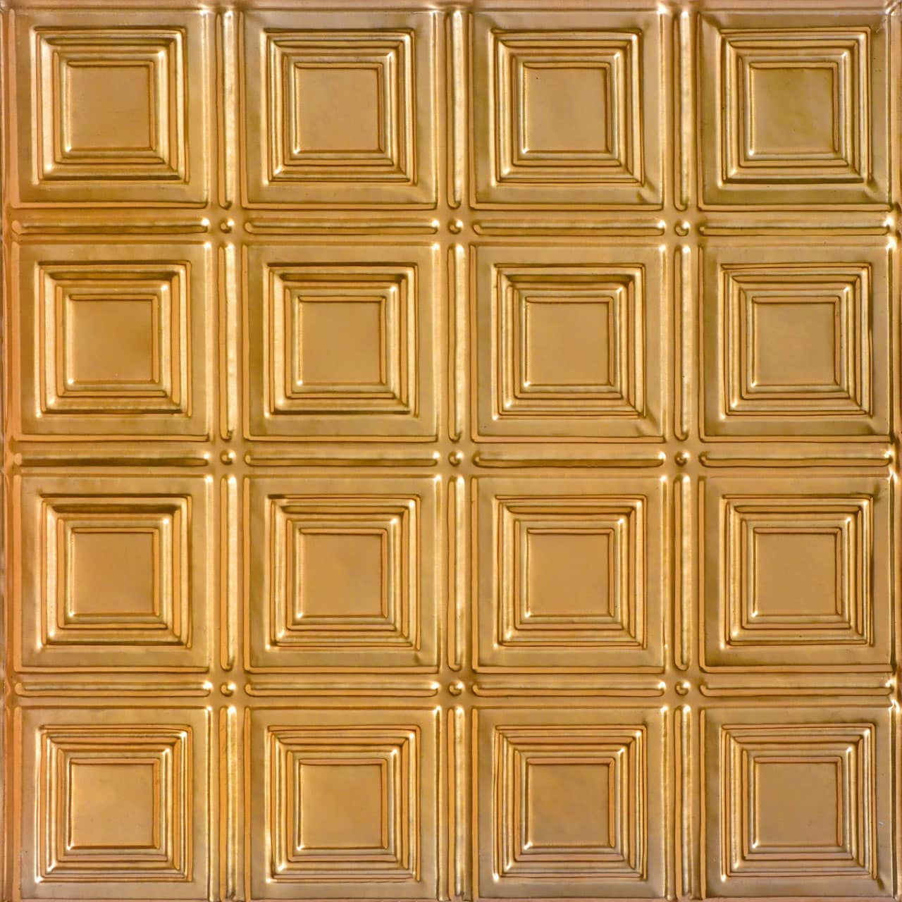 From Plain to Beautiful in Hours SKPC204-LNOP24X24D12 2-ft x 2-ft Mini Town Squares Lincoln Copper Steel Drop Ceiling Tile ( 12 -Pack, 48-Sq. Feet / Case )