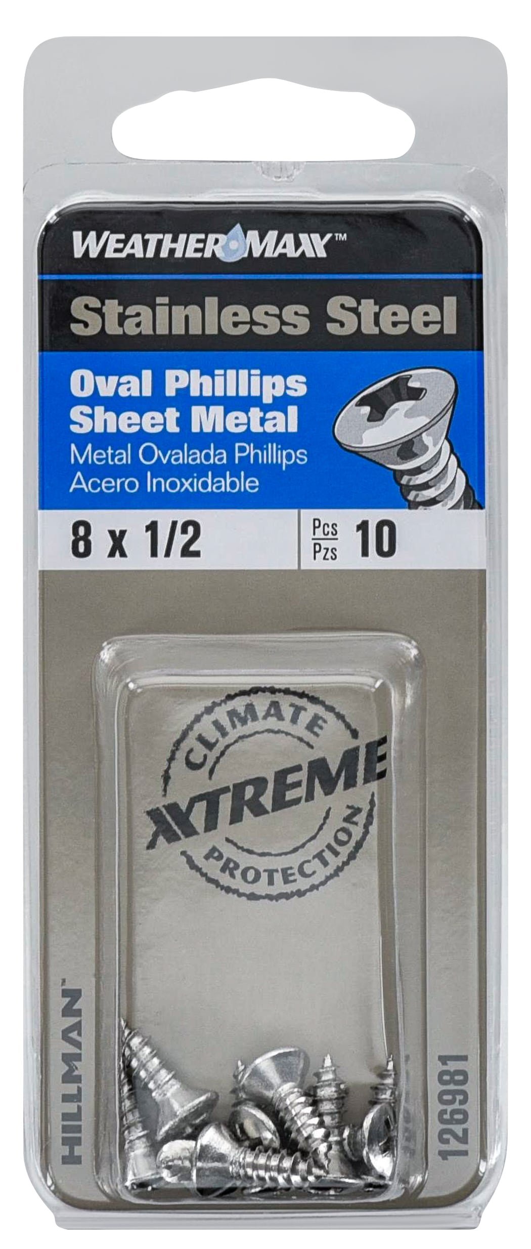 Hillman 126981 #8 x 1/2-in Phillips -Drive Standard Sheet Metal Screws 10 -Count
