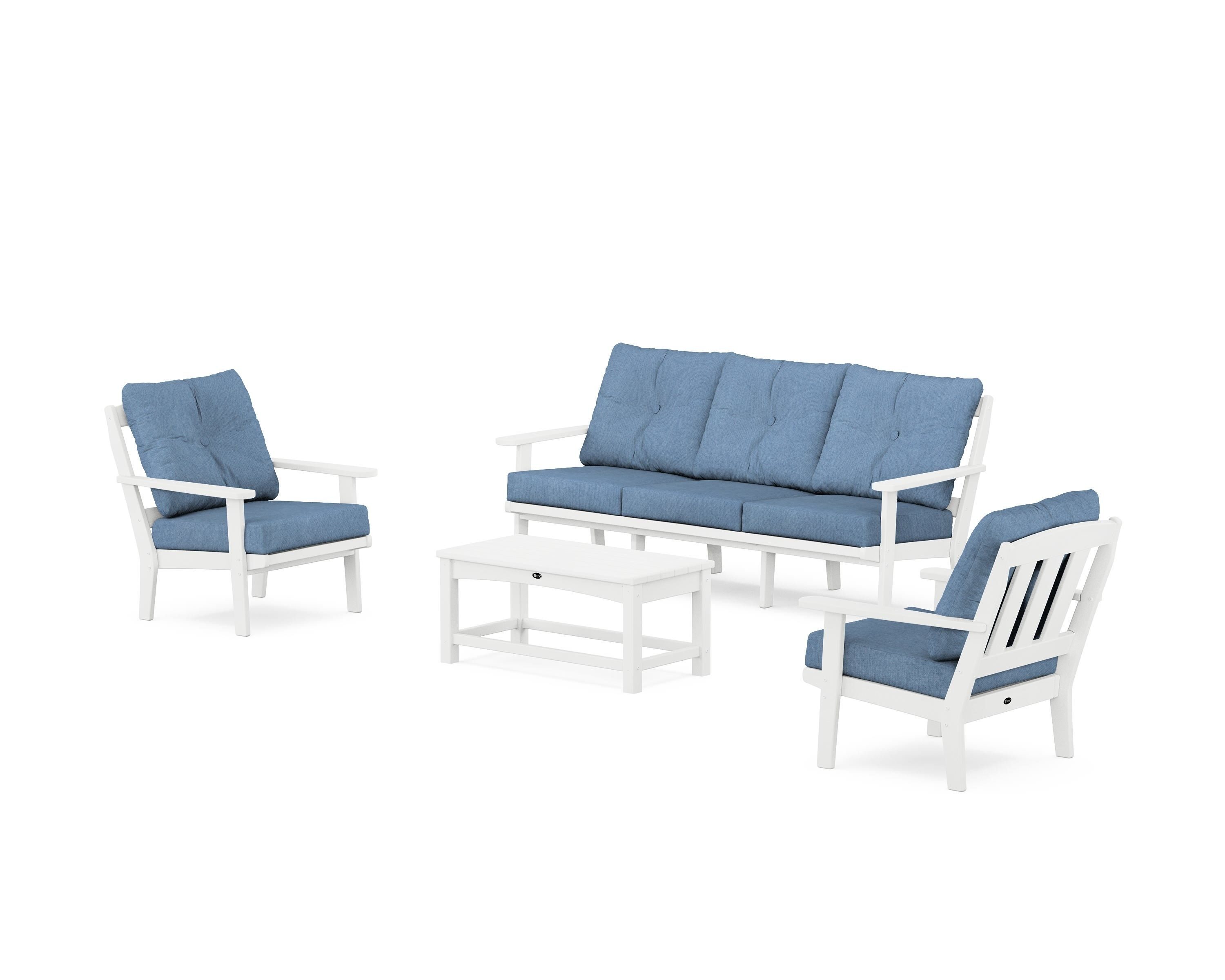 Trex Outdoor Furniture TXS2150-2-CW161147 Cape Cod 4 Patio Sofa Conversation Set with Cushions