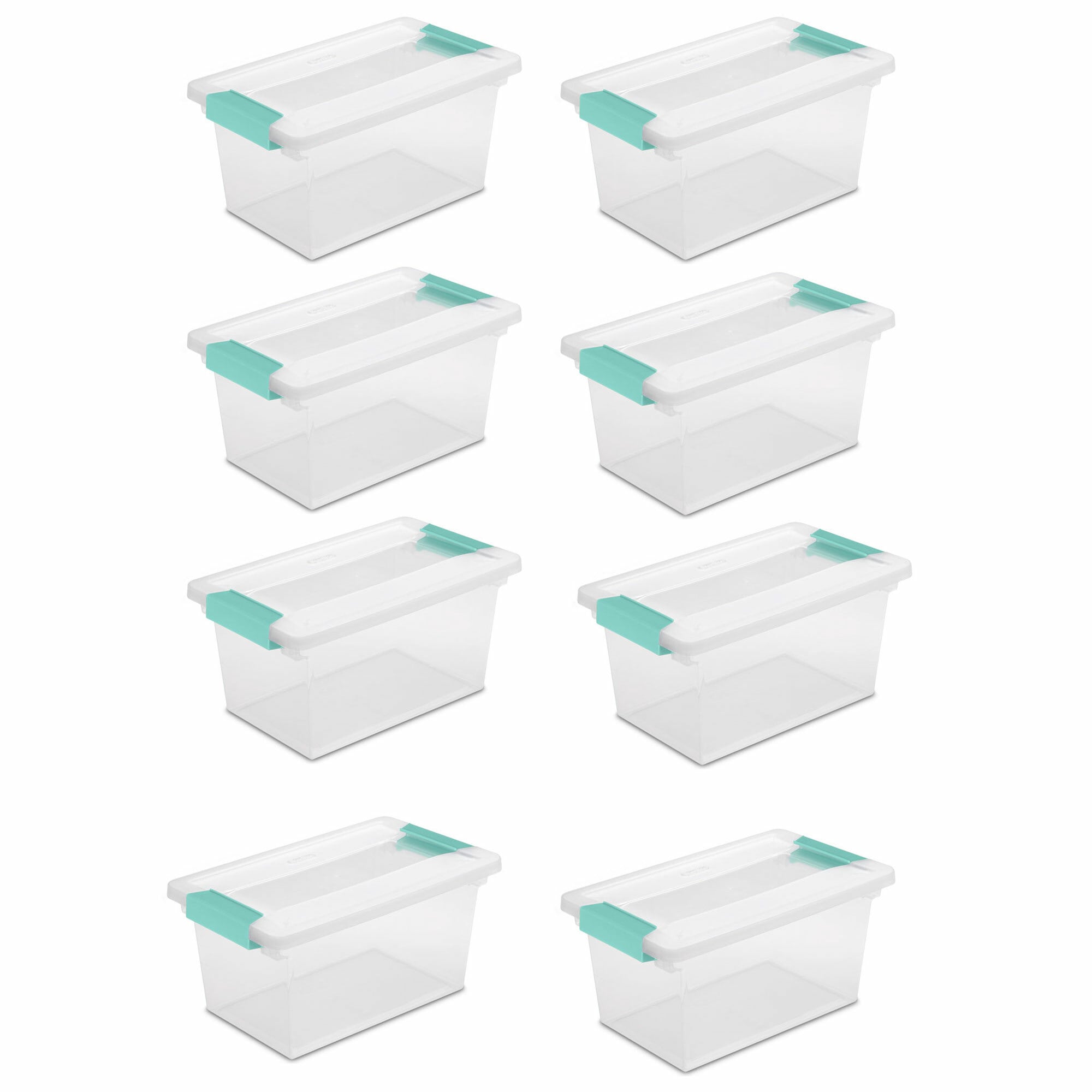 Sterilite Miniature Clip Storage Box w/Latch Lid, 6 Pack, & Medium Clip  Storage Box w/Latch Lid, 4 Pack for Home, Office, and Workspace Organization