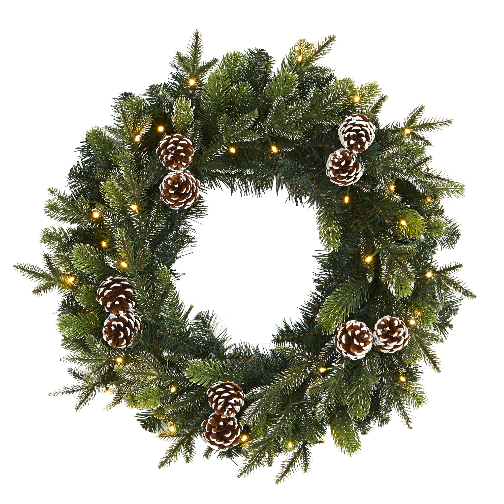 battery operated fiber optic wreath