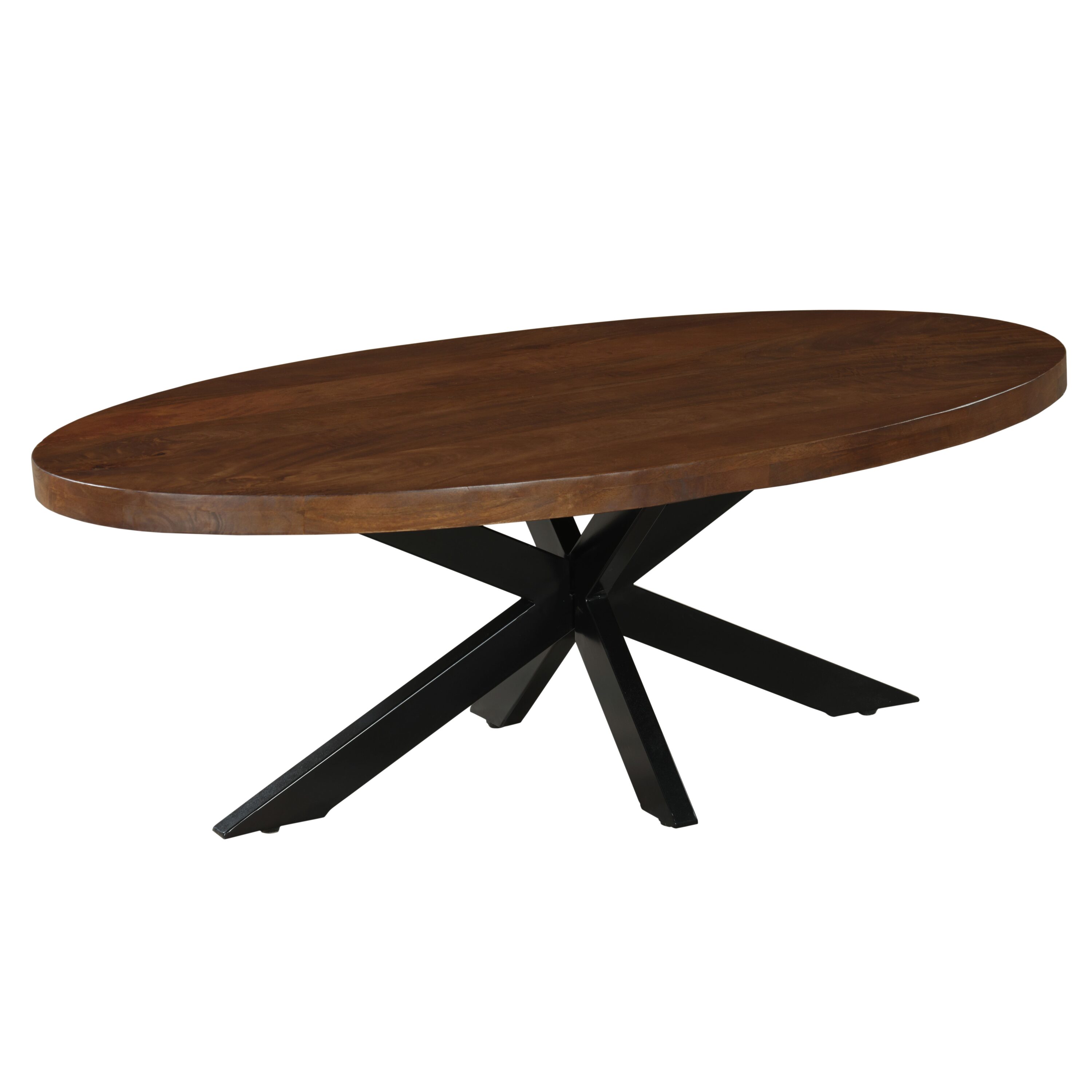 Fab Habitat Industrial Oval Wood Walnut Mango 27.75-in W x 18-in H ...