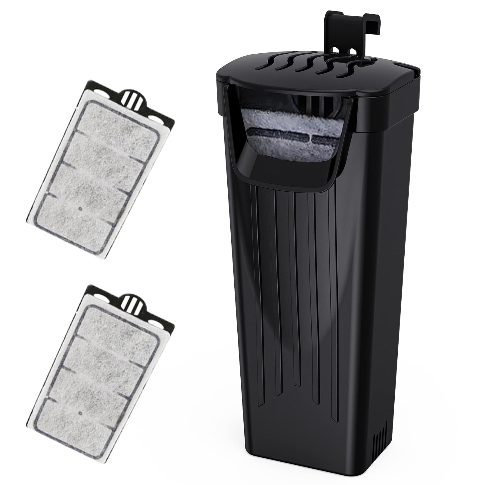 Oyezvary  Aquarium Filter 3 Point 5W for Fish Tank and Turtle Tank Low Water Filter for Small and Medium Aquariums Up to 15 Gallon with 2 Filter