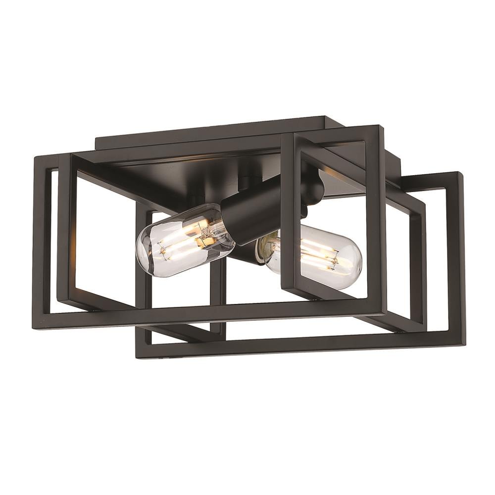 Golden Lighting Smyth 11.5-in Chrome Modern/Contemporary Incandescent Flush Mount Light
