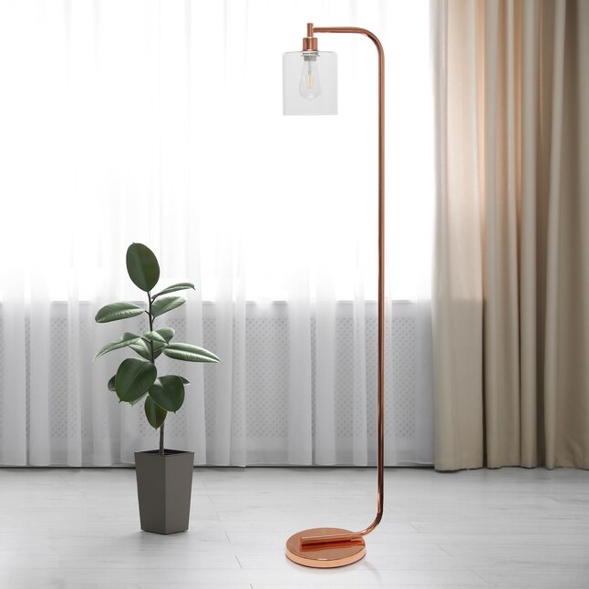 Rose Gold Shaded Floor Lamp, Floor Lamp End Table Rustica