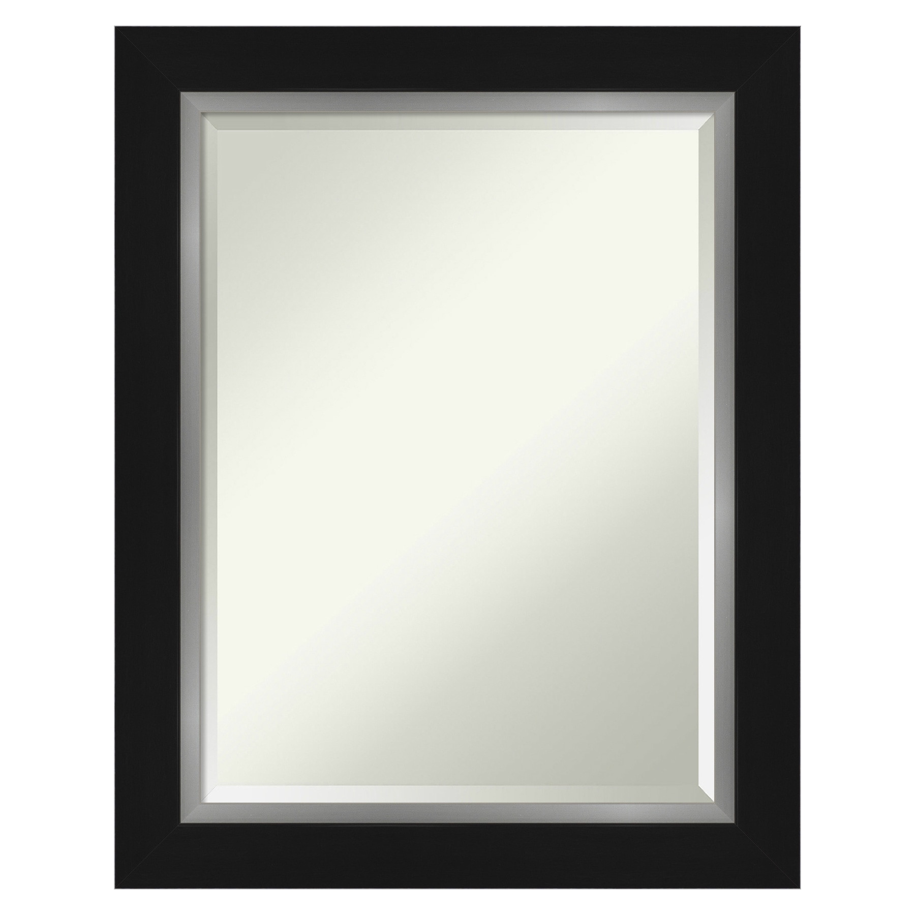 Amanti Art DSW4593120 Eva 23.25-Inches x 29.25-Inches Framed Rectangle Bathroom Vanity Mirror ( Silver Black,Silver )