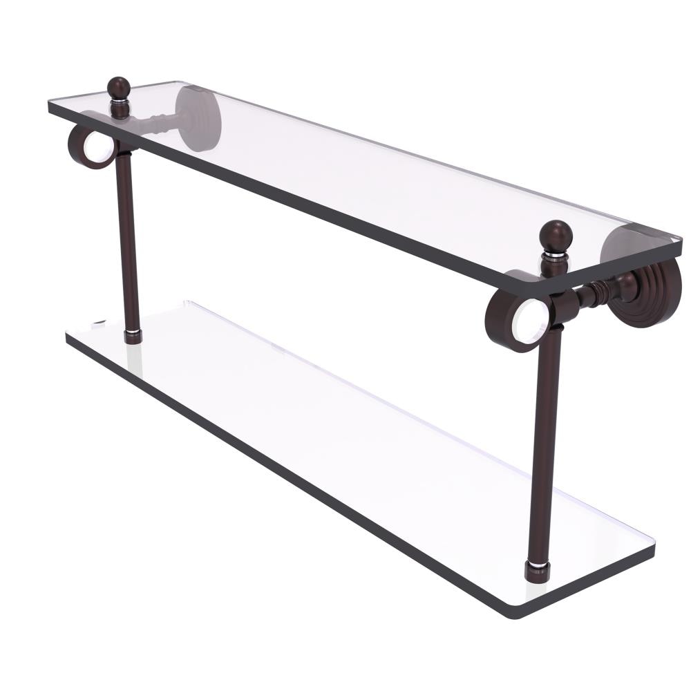 Allied Brass PG-2-22-ABZ Pacific Grove Antique Bronze 2 -Tier Wall mount Bathroom Shelf ( 22-in x 9.3-in x 5-in )