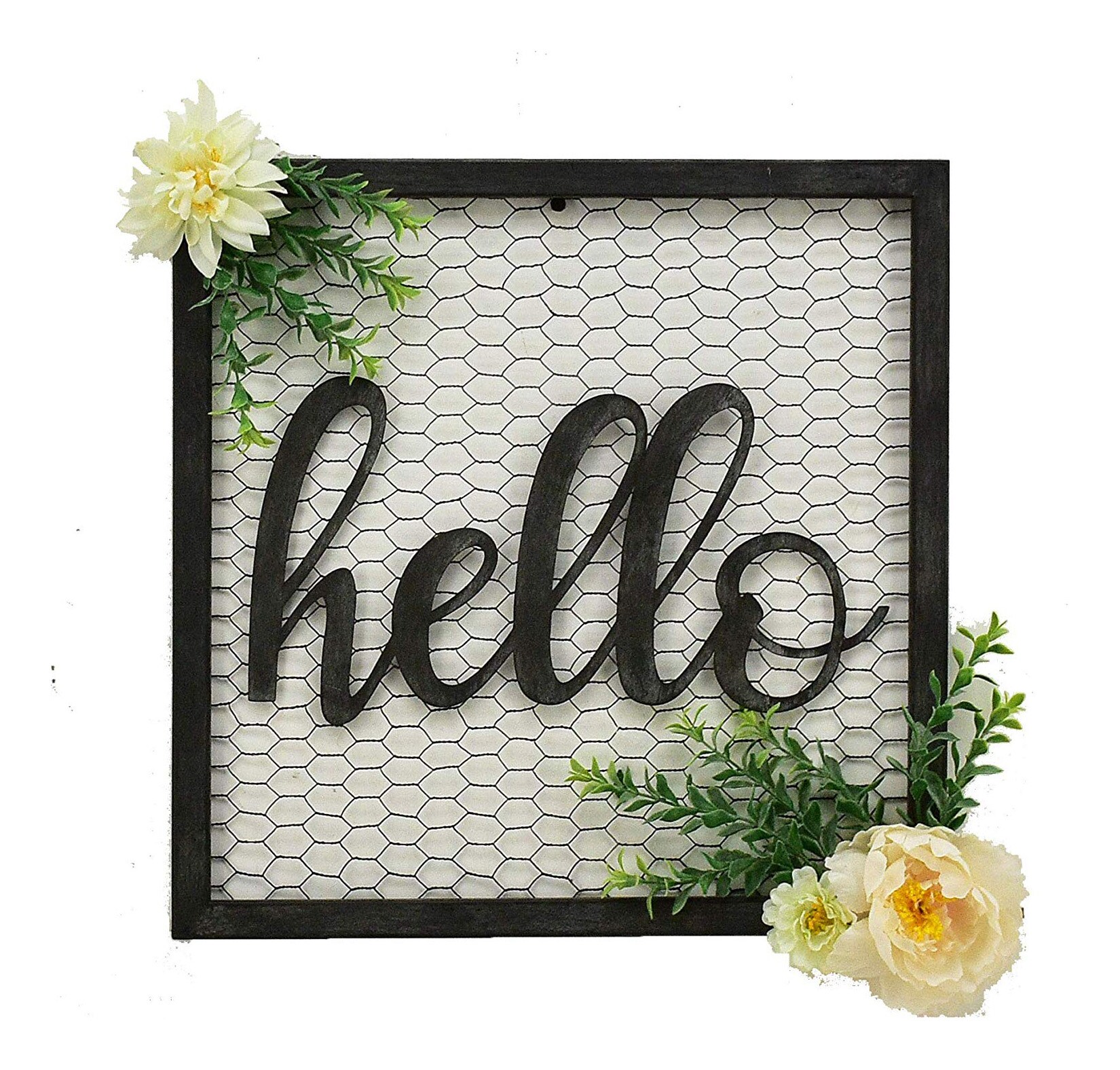 Steel Hello Sign Small Hello Sign Metal Hello Sign Black Hello Sign