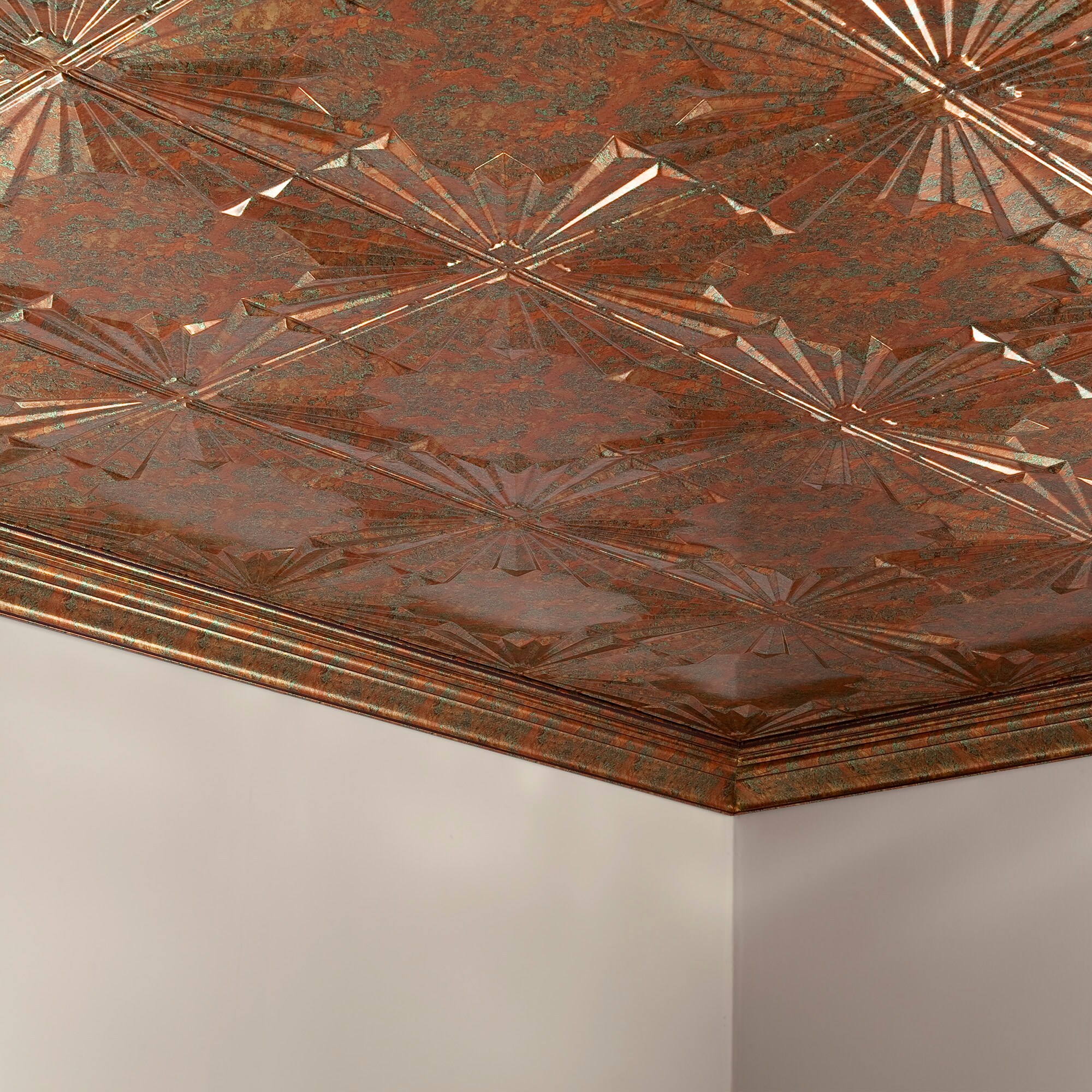 Fasade 4-ft x 2-ft Art Deco Copper Fantasy PVC Surface-mount Ceiling ...