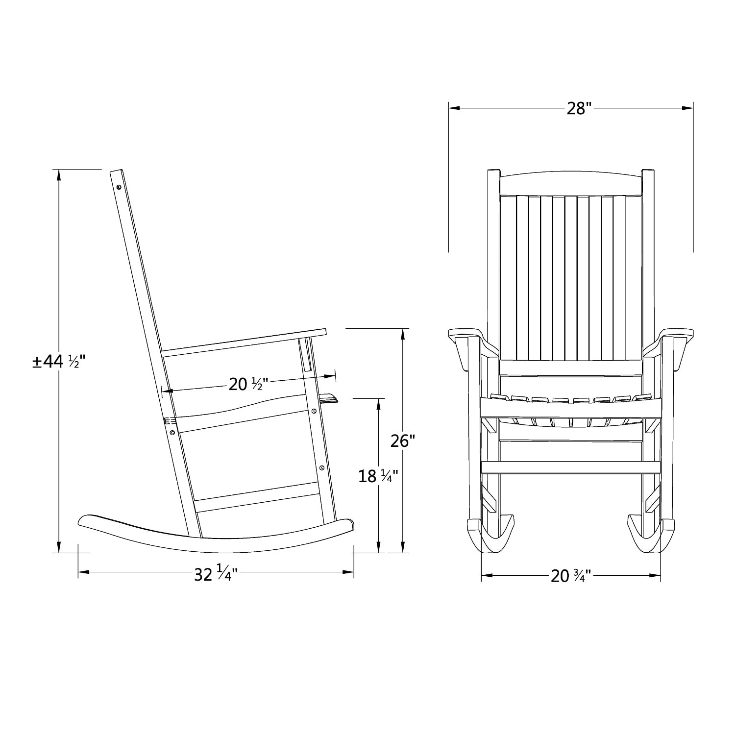 Cambridge Casual Thames Set of 2 White Wood Frame Rocking Chair with ...