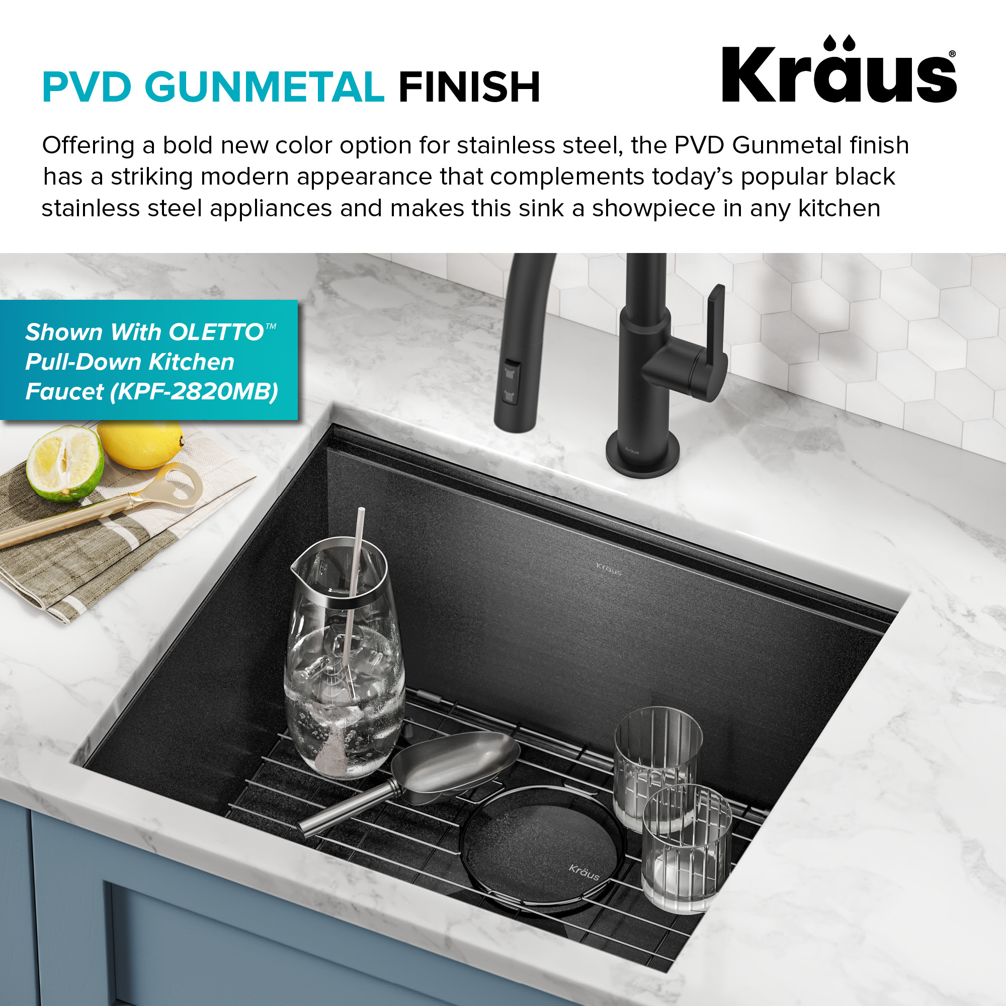Kore 21" Black Stainless Steel Single Bowl Undermount Kitchen Sink