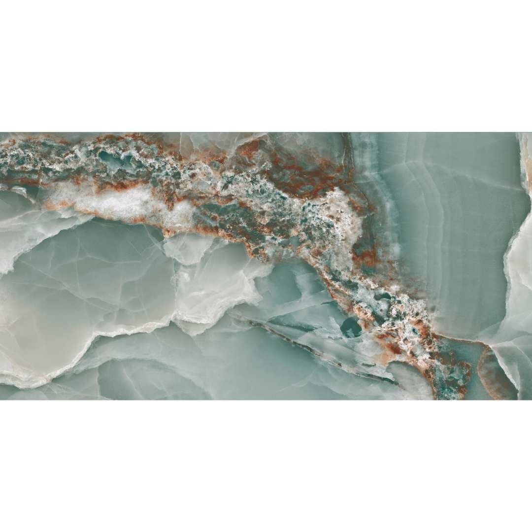 The Tile Life TONBO2448TU Riptide Turquoise 24-in x 48-in Polished Porcelain Marble look Large format Floor and Wall Tile ( 15.5-sq ft Carton )