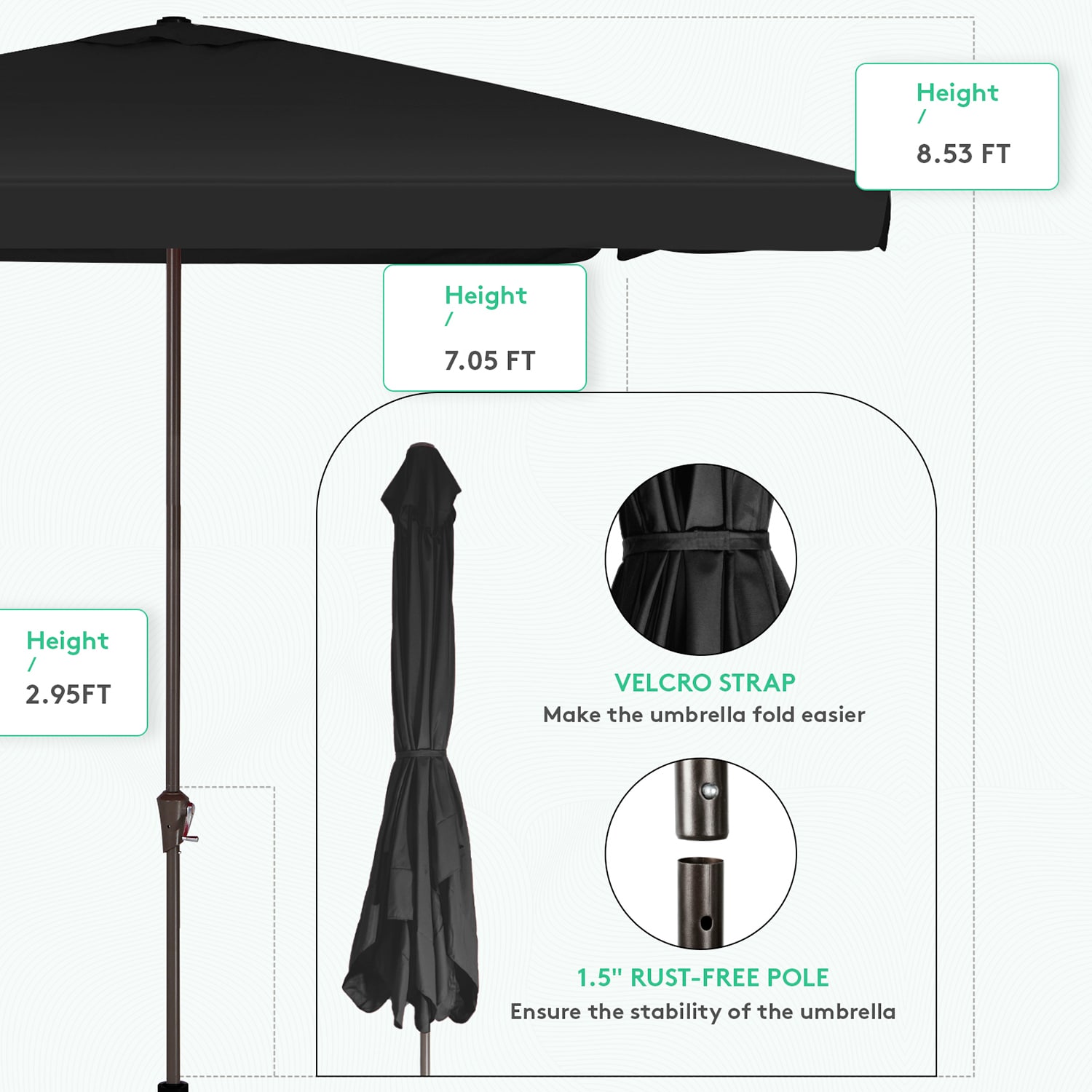 JEAREY CBZZS-8-BK Umbrellas-2 - View #6