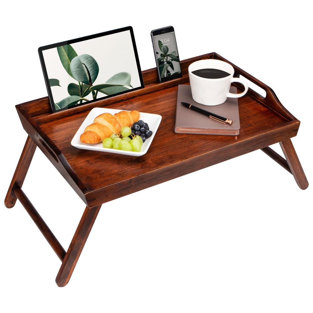 Breakfast in Bed Tray with Legs,Bed Trays Eating Table Lap Trays for Eating  Lap Desk 20 Inch Removable Media Slot Laptop Bed Tray Bamboo with Foldable  Legs