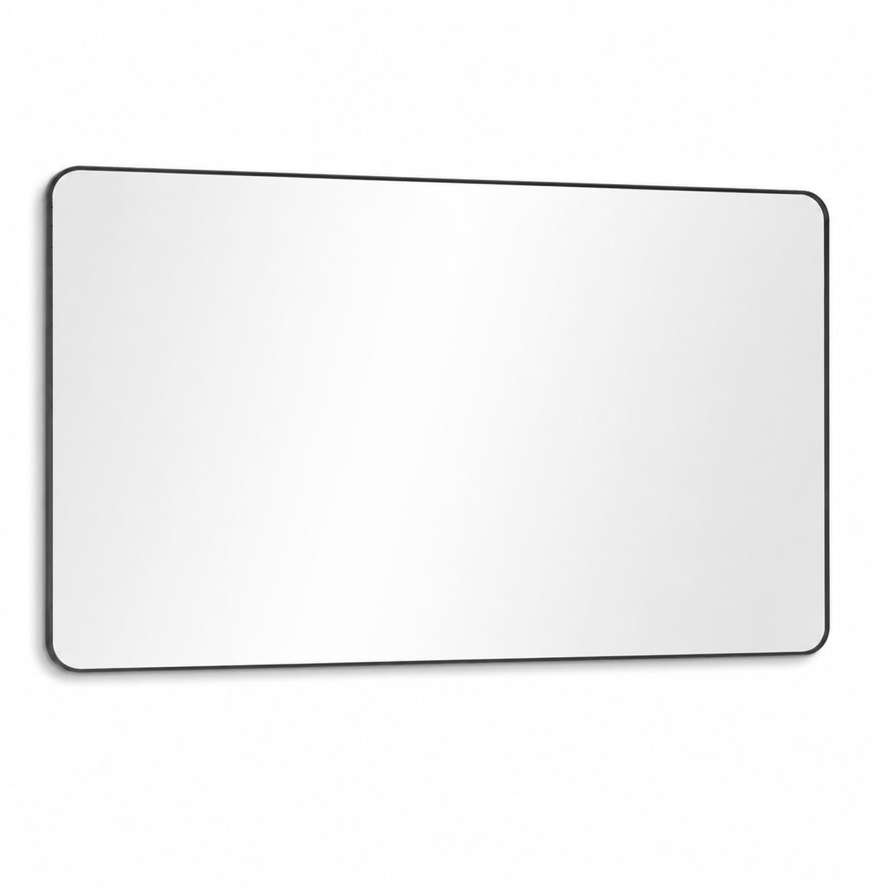 Aoibox -  36 in W x 48 in H Matte Black Frameless Wall Mirror Rectangular Vanity Mirror with Slim...