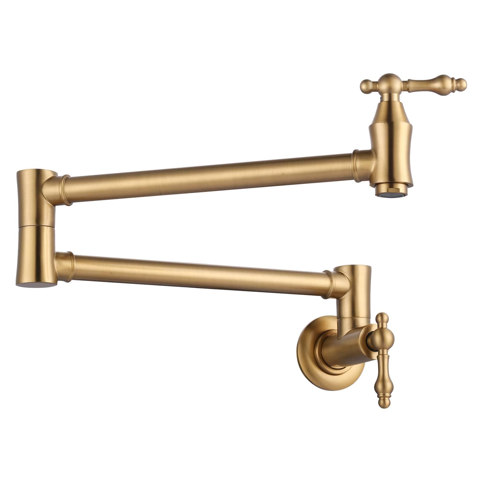 ARCORA Modern Wall Mount Brushed Gold Pot Filler Commercial Kitchen Faucet Over Stove