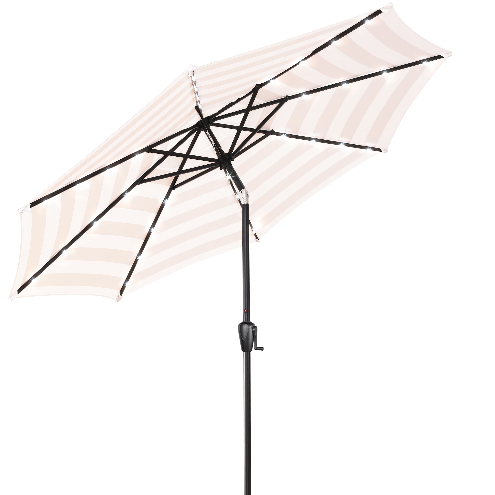 Sun-Ray 801006TW 9-Feet Steel Beige Market Patio Umbrella with Lights and
