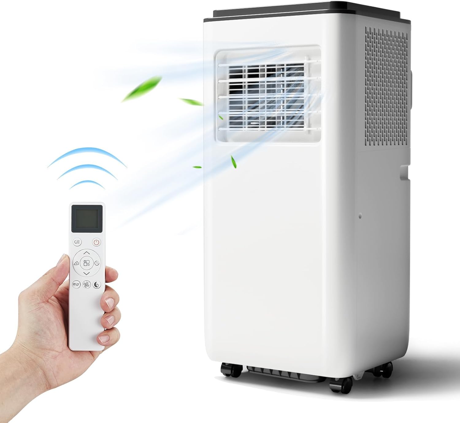 Qeetex ZYS-PHO-10GP3BBX 10000 BTU Portable Air Conditioner for Rooms up to 450 Sq Ft 3-in-1 AC with Sleep Mode 24H Timer Remote Control Dehumidifier Fan Quiet Standing Floor Unit with Window Kit - White