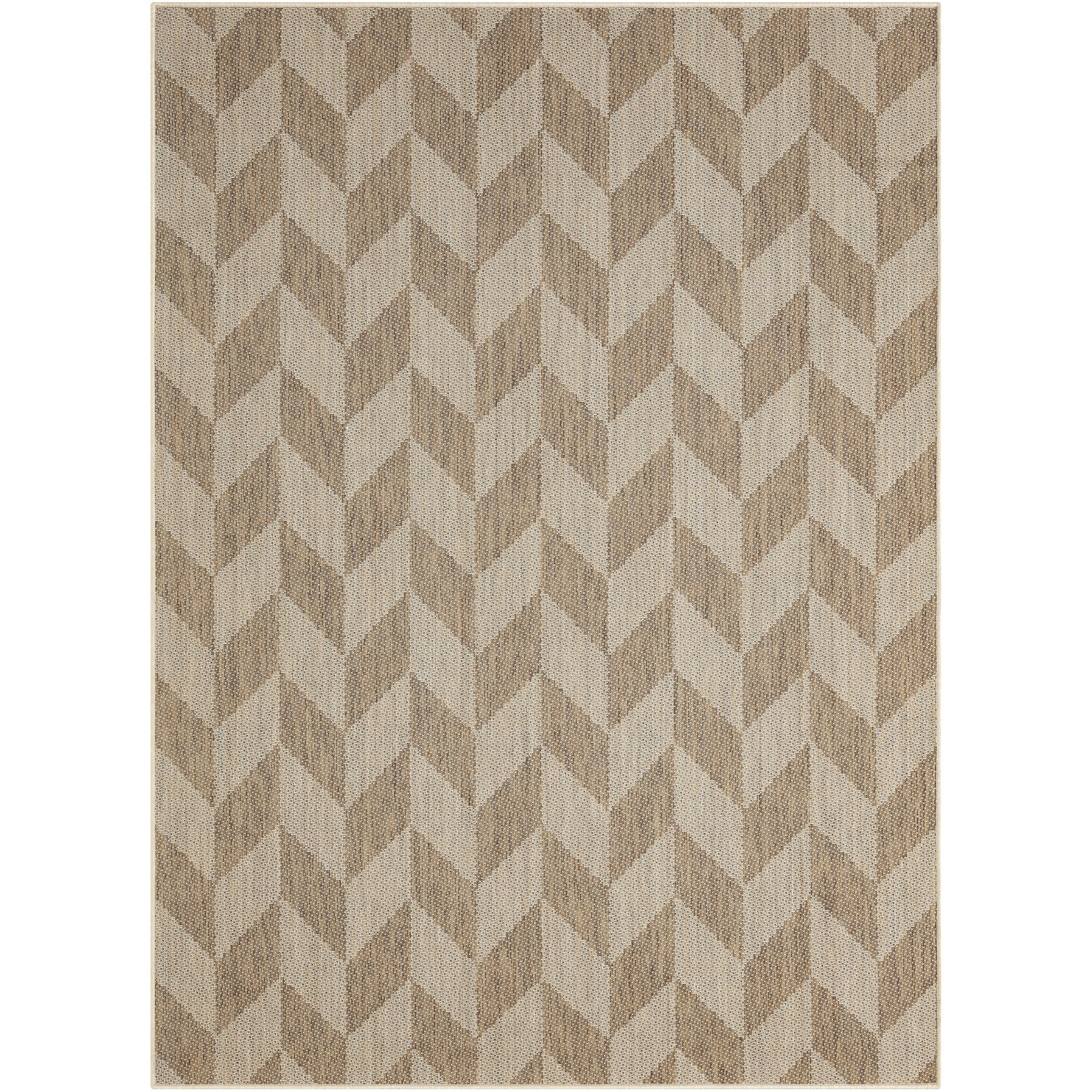 Nicole Miller 2-4554-161 Patio Country Calla 5 x 7 (ft) Polypropylene Beige/Brown Rectangular Indoor/Outdoor French Country Area rug