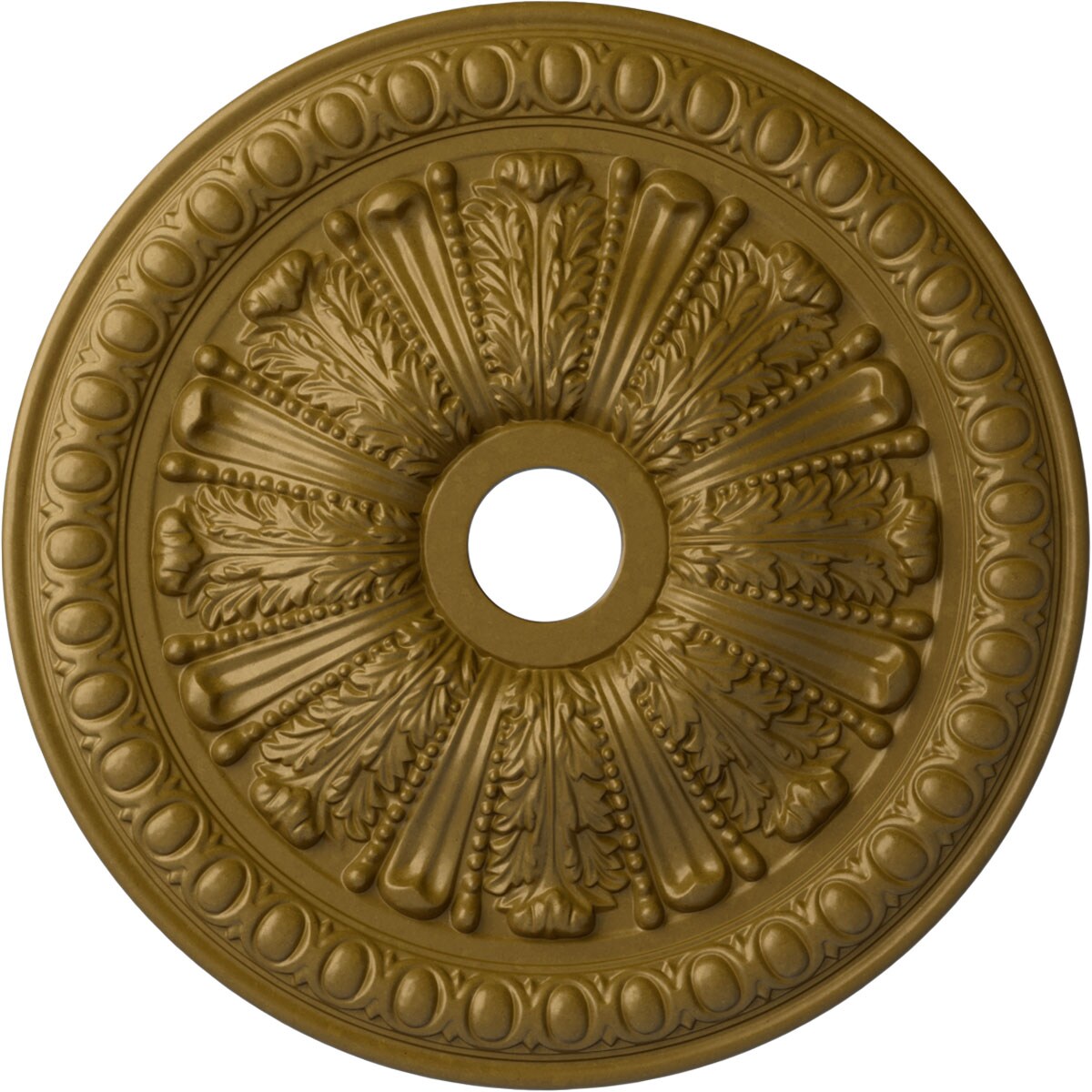 Ekena Millwork CM27TOGLS Tomango Egg and Dart 27.875-in W x 27.875-in L Painted Gold Polyurethane Whole Ceiling Medallion