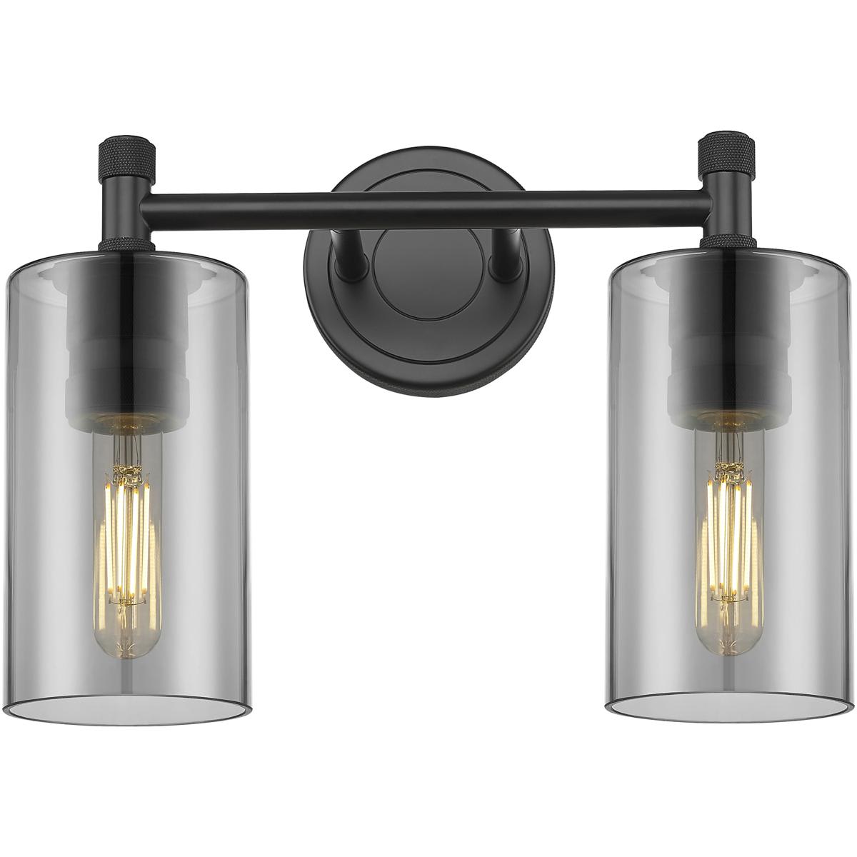 Innovations Lighting -  434-2W-BK-G434-7SM Downtown Urban Crown Point Bathroom Vanity Light Matte...